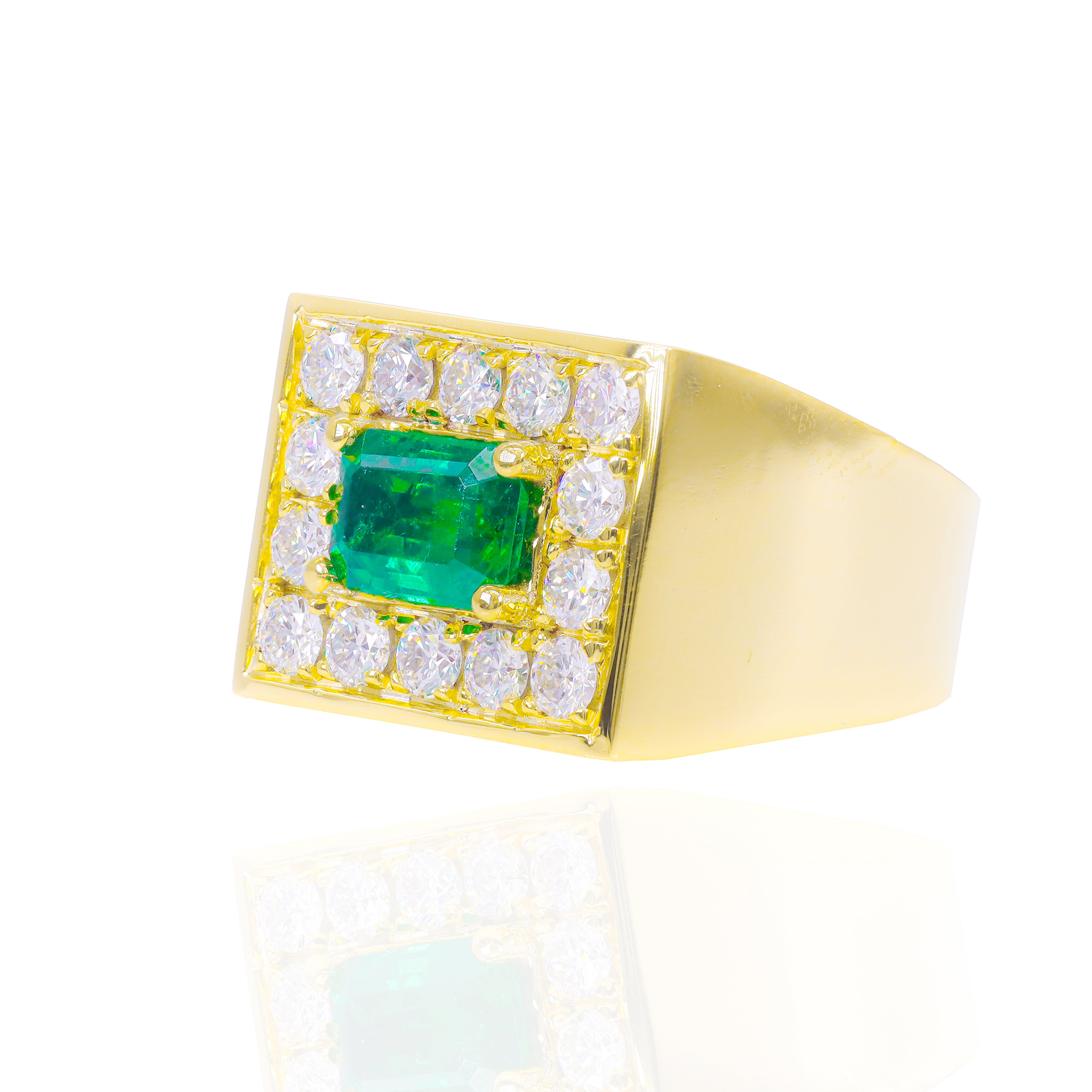 Custom Design Deposit - Natural Emerald Gemstone Diamond Ring