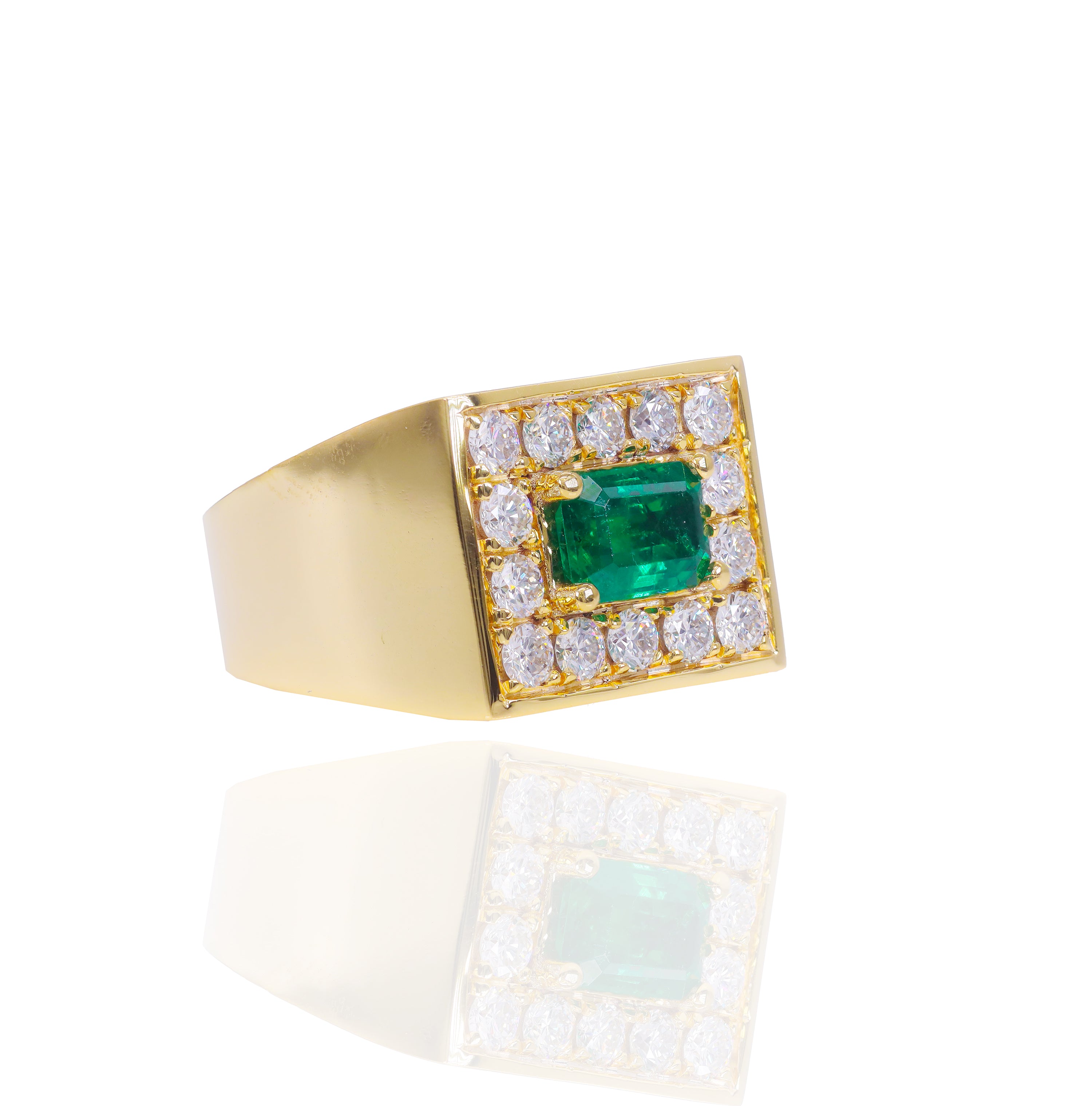 Custom Design Deposit - Natural Emerald Gemstone Diamond Ring
