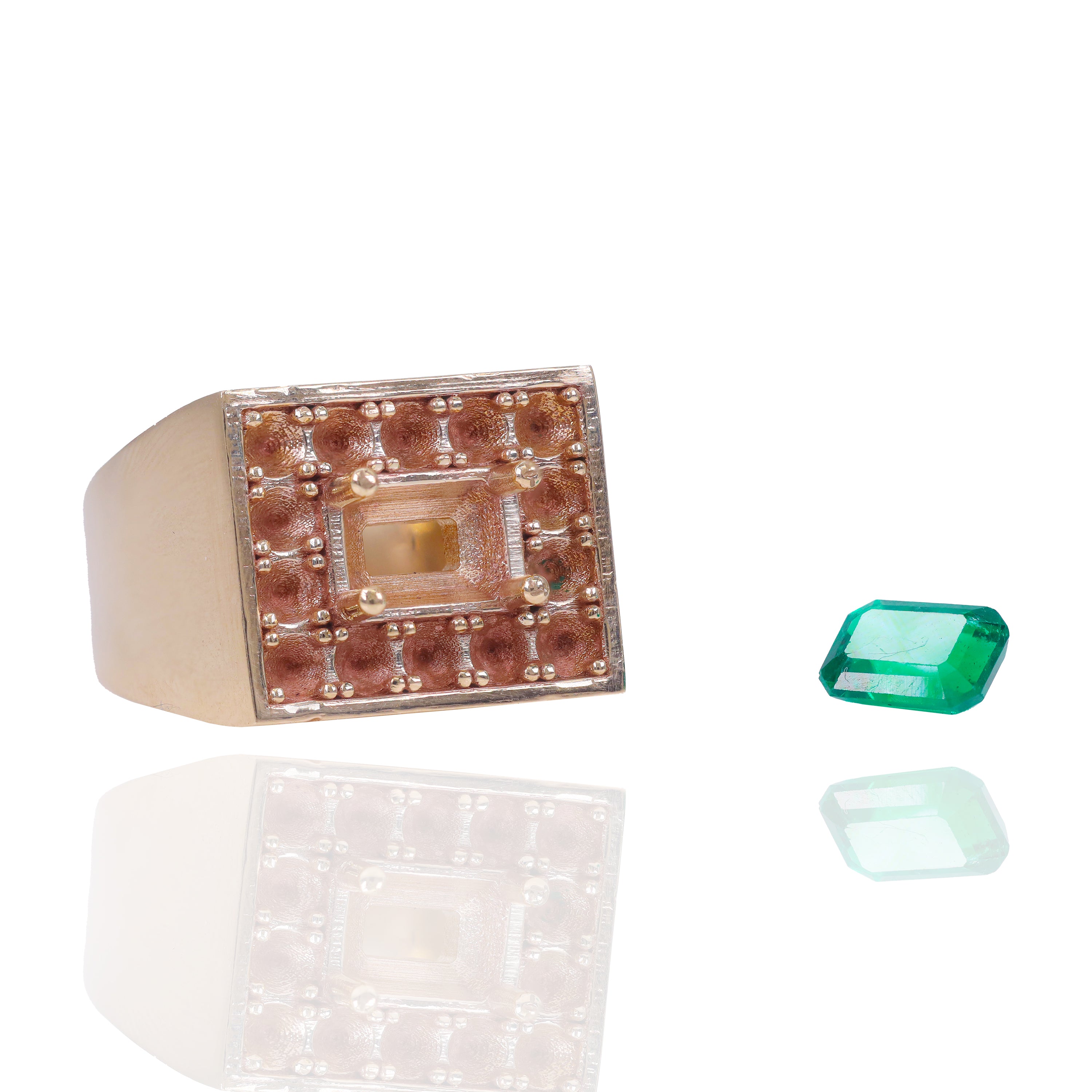 Custom Design Deposit - Natural Emerald Gemstone Diamond Ring