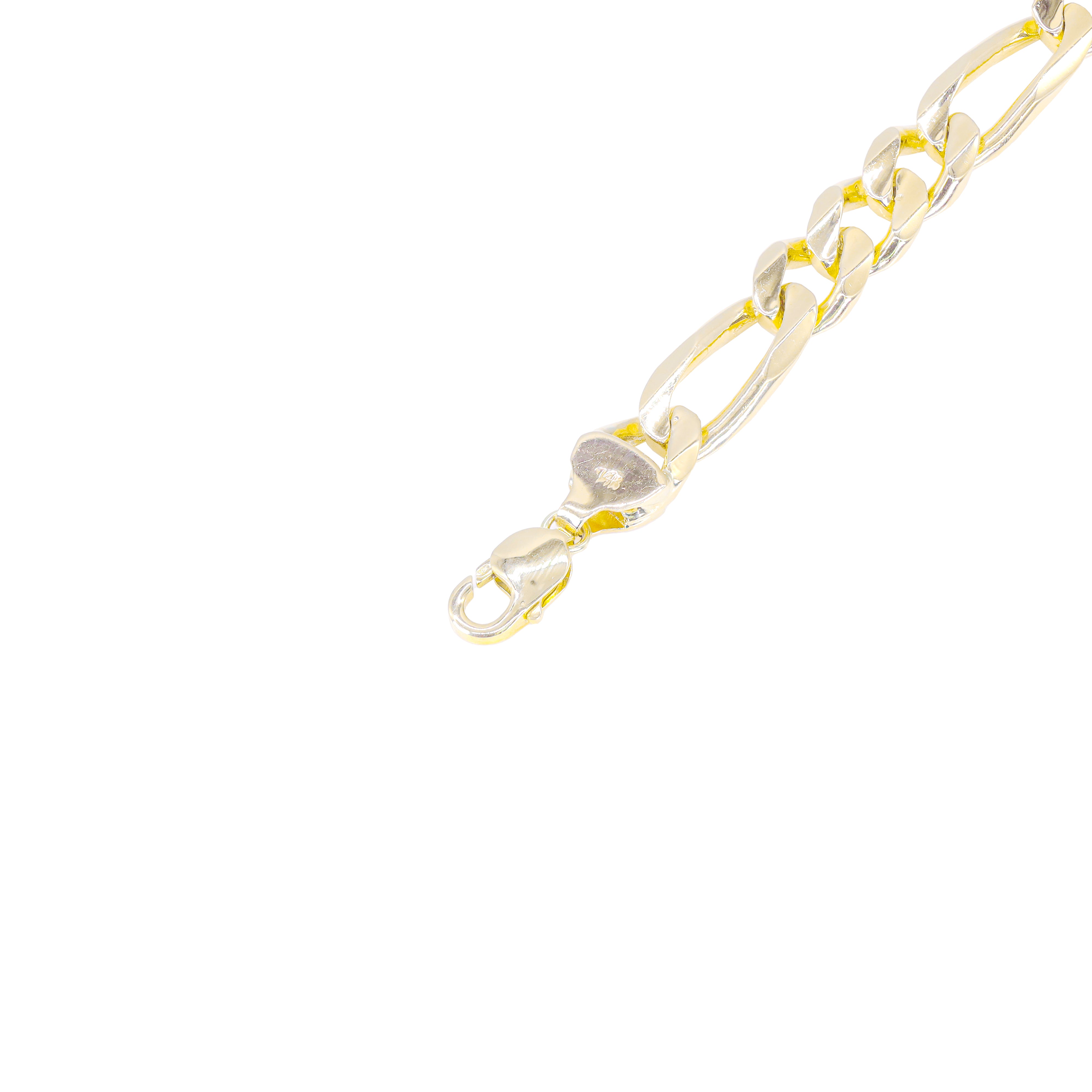 14KT Solid Yellow Gold Figaro Bracelet