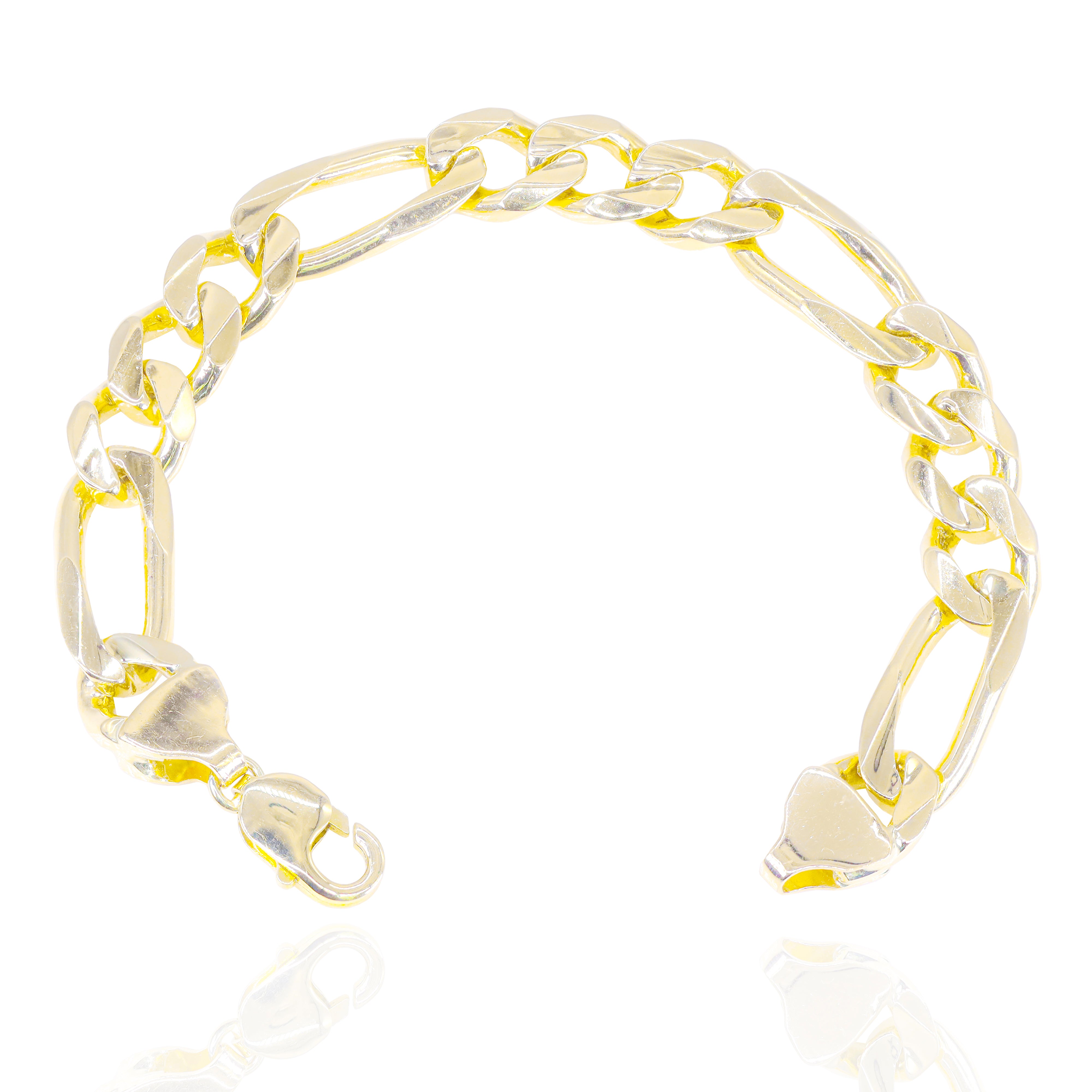 14KT Solid Yellow Gold Figaro Bracelet