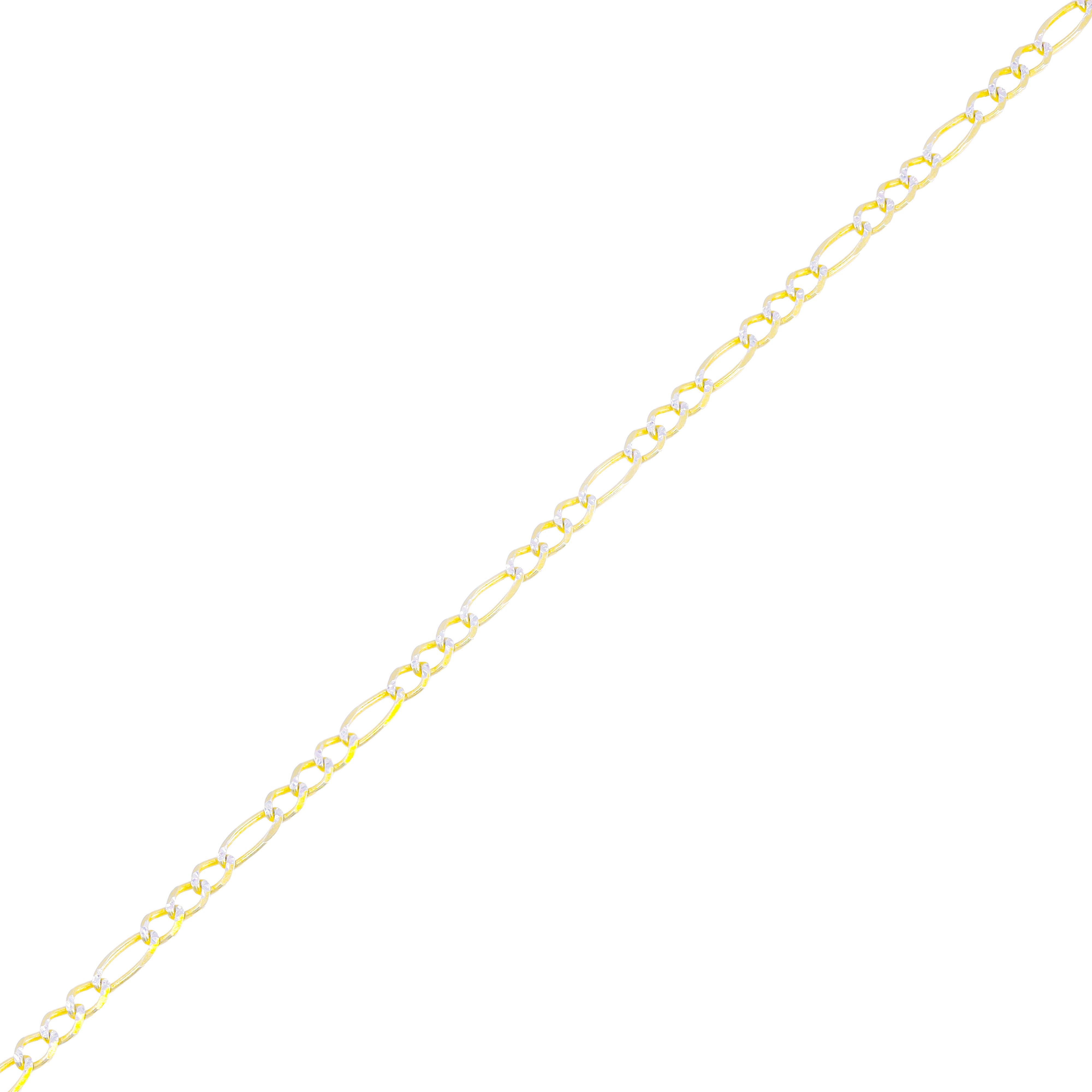 10KT Solid Two-Tone Gold Figaro Bracelet