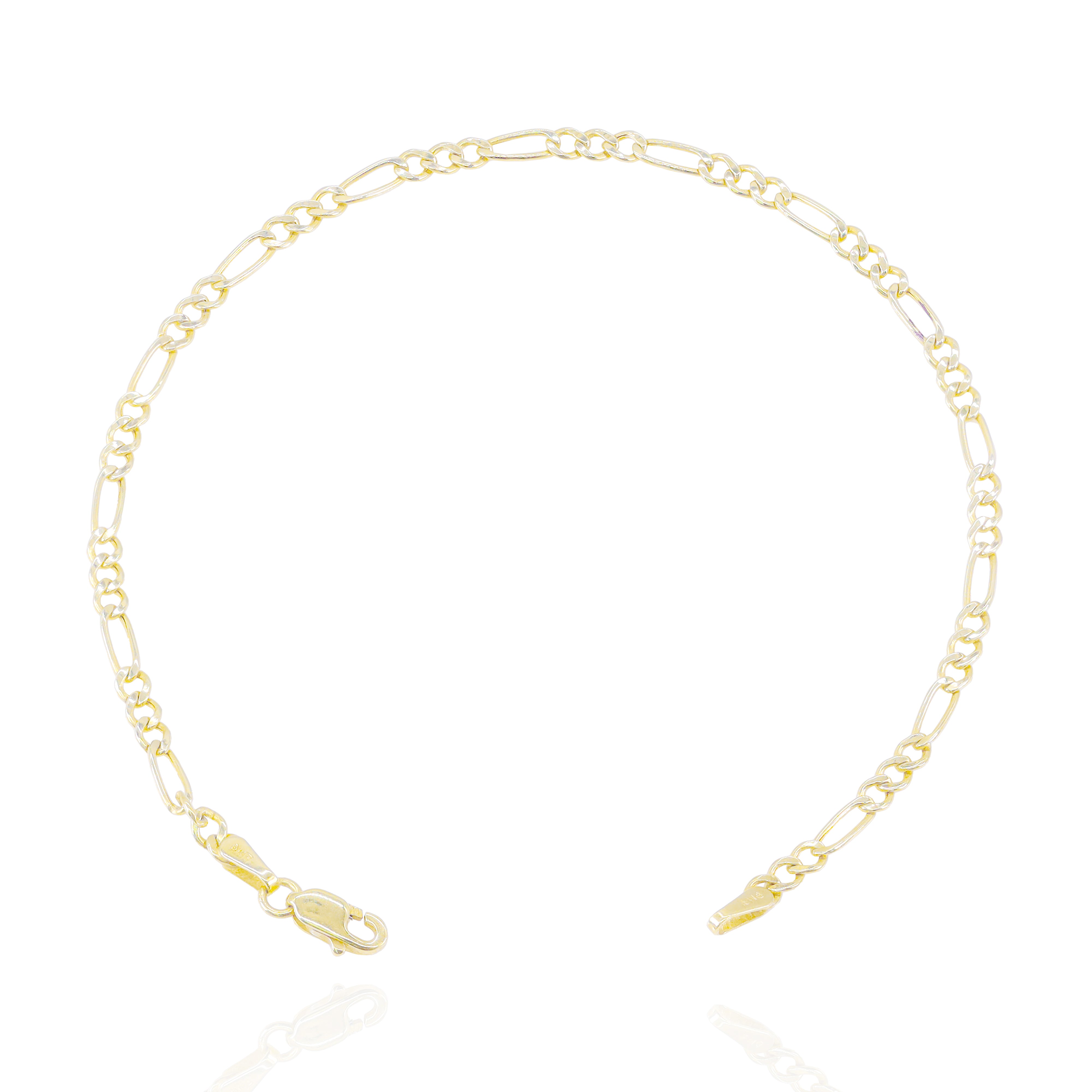 10KT Solid Yellow Gold Figaro Bracelet