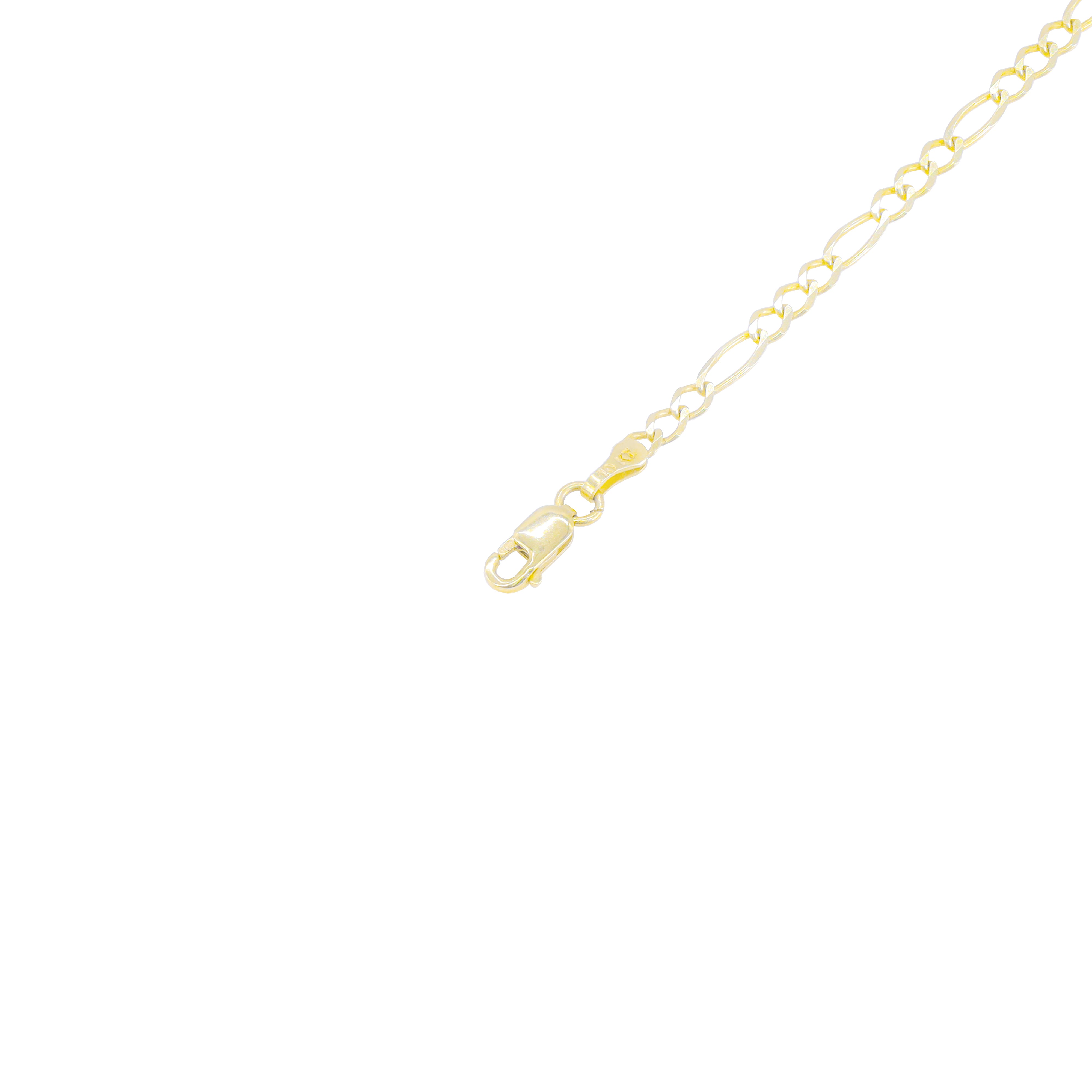 10KT Solid Yellow Gold Figaro Bracelet