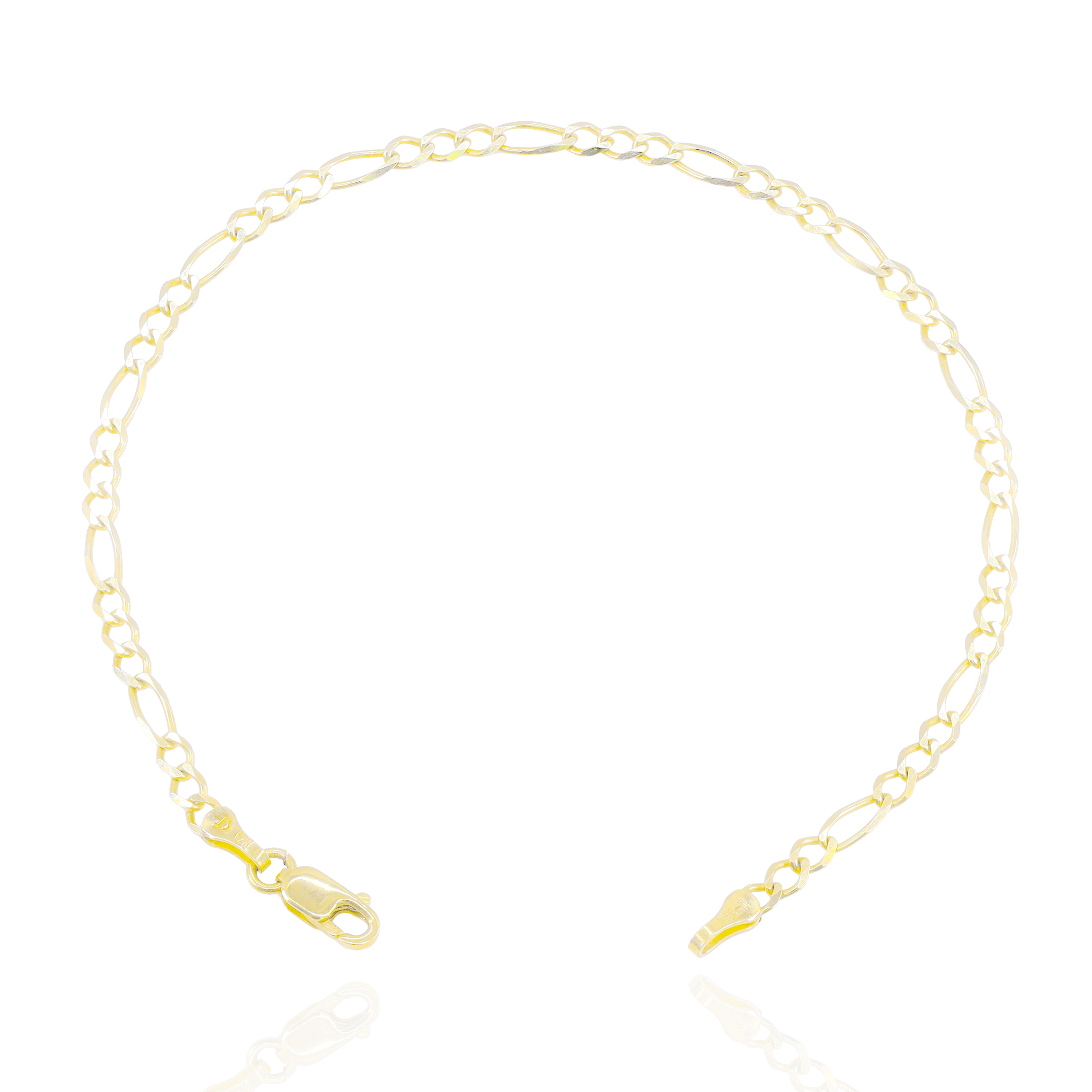 10KT Solid Yellow Gold Figaro Bracelet