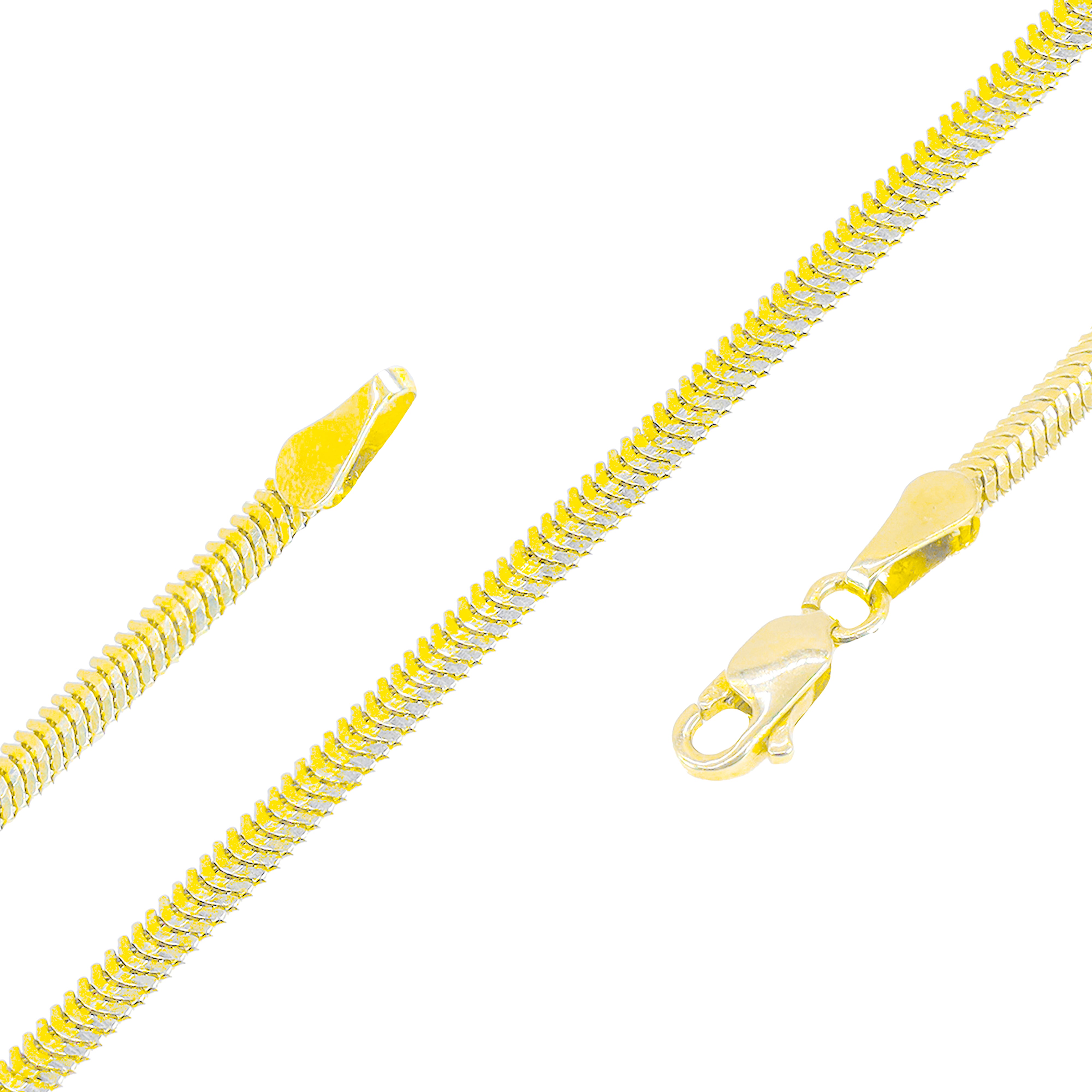 14KT Solid Flat Snake Link Yellow Gold Chain