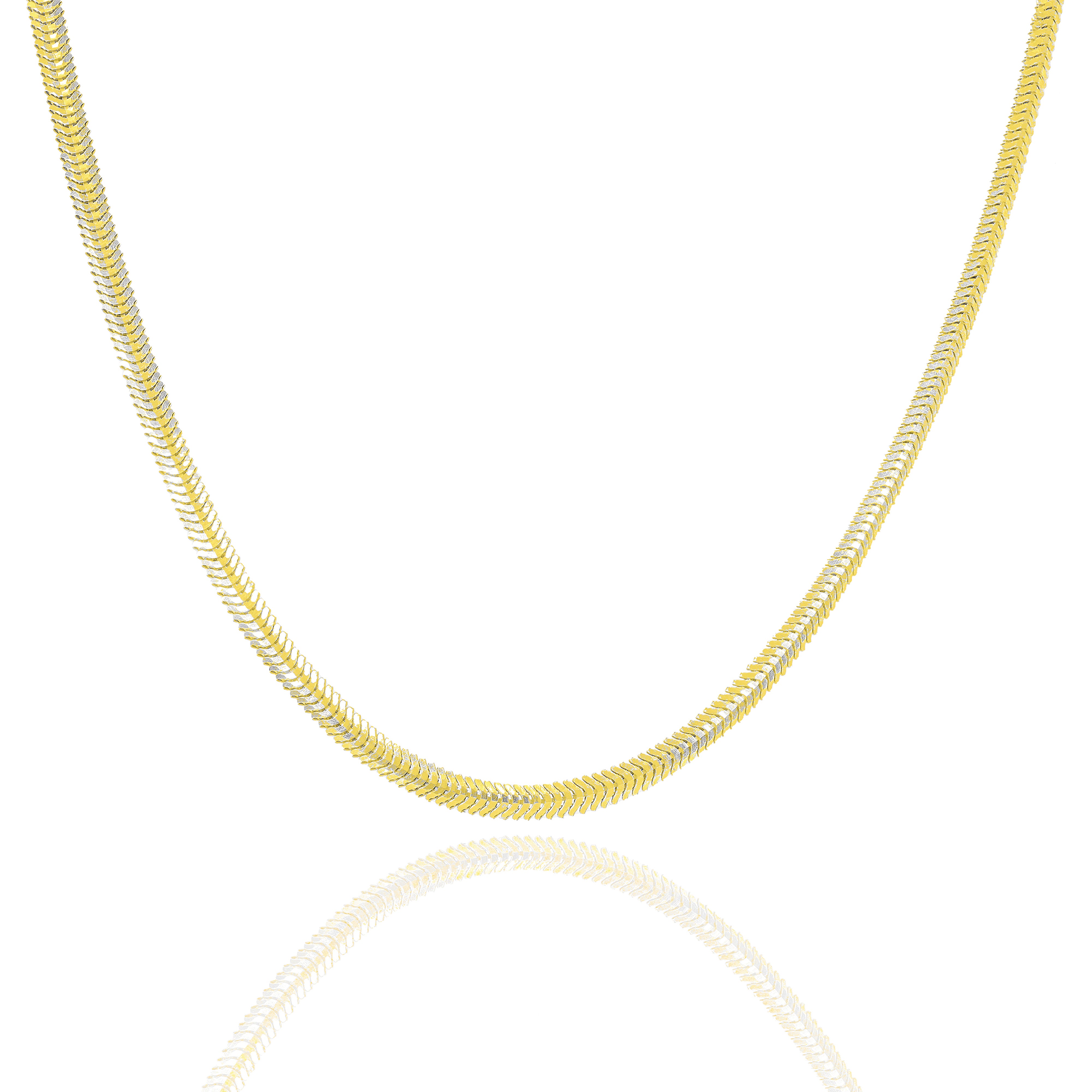 14KT Solid Flat Snake Link Yellow Gold Chain