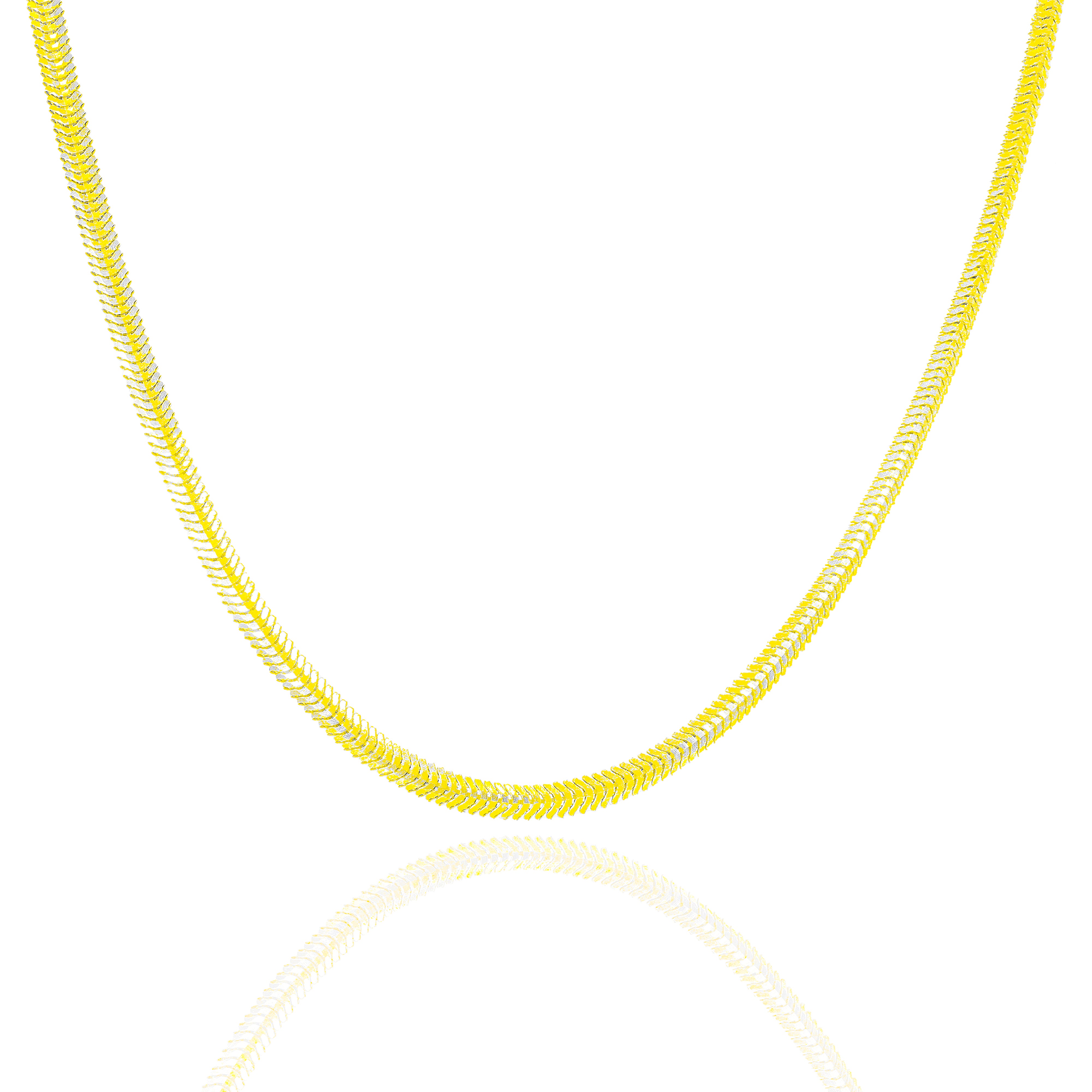 14KT Solid Flat Snake Link Yellow Gold Chain