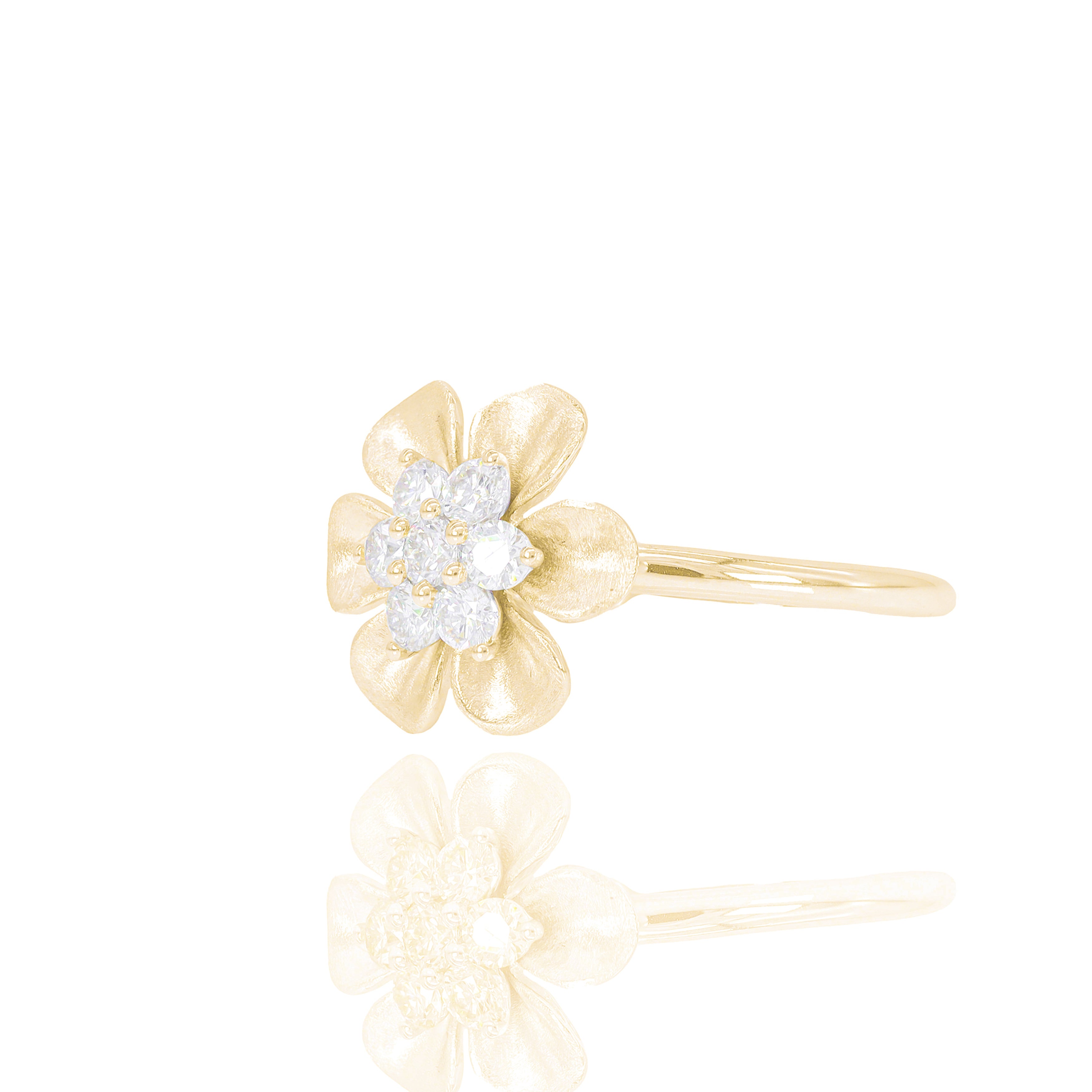 3D Flower Diamond Ring