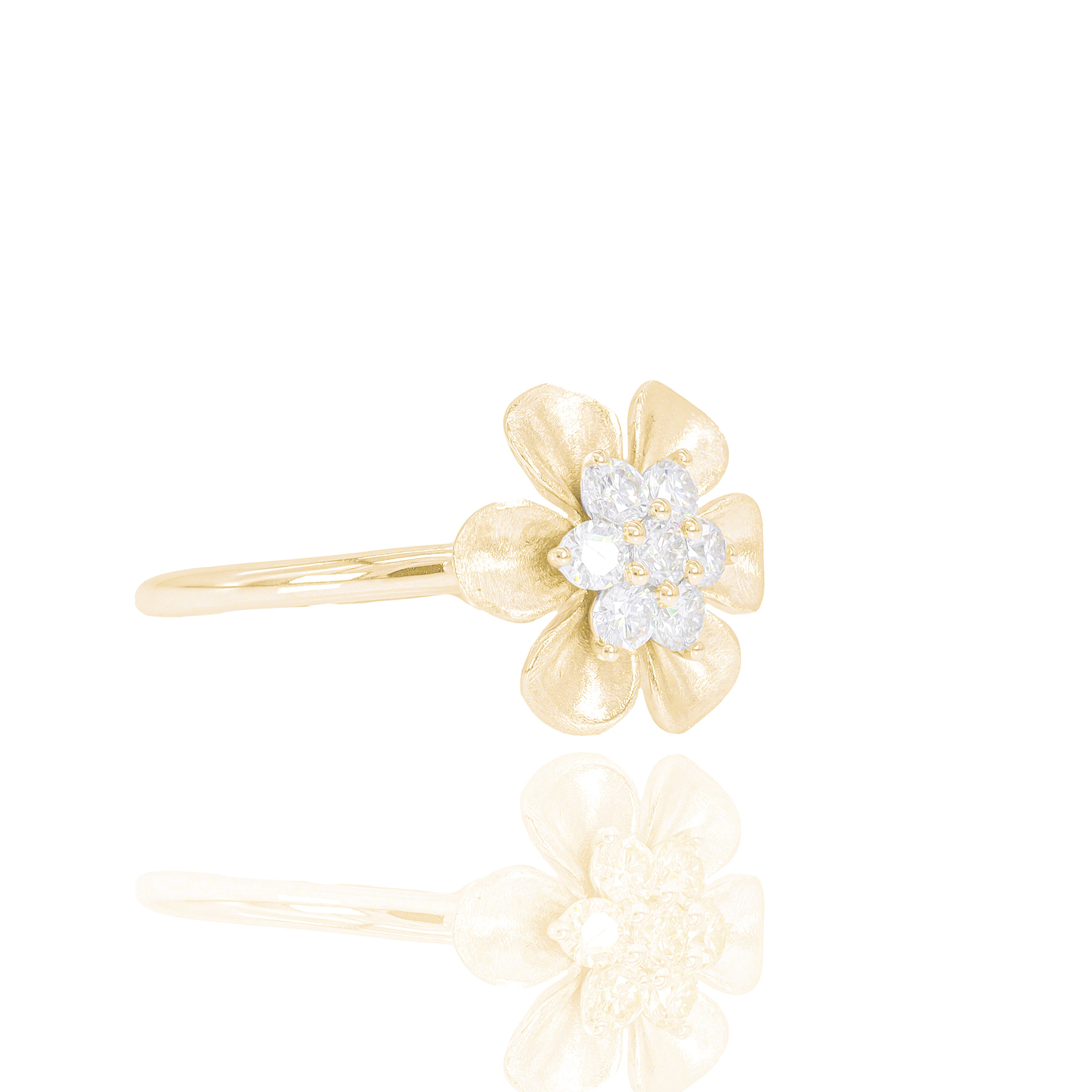 3D Flower Diamond Ring