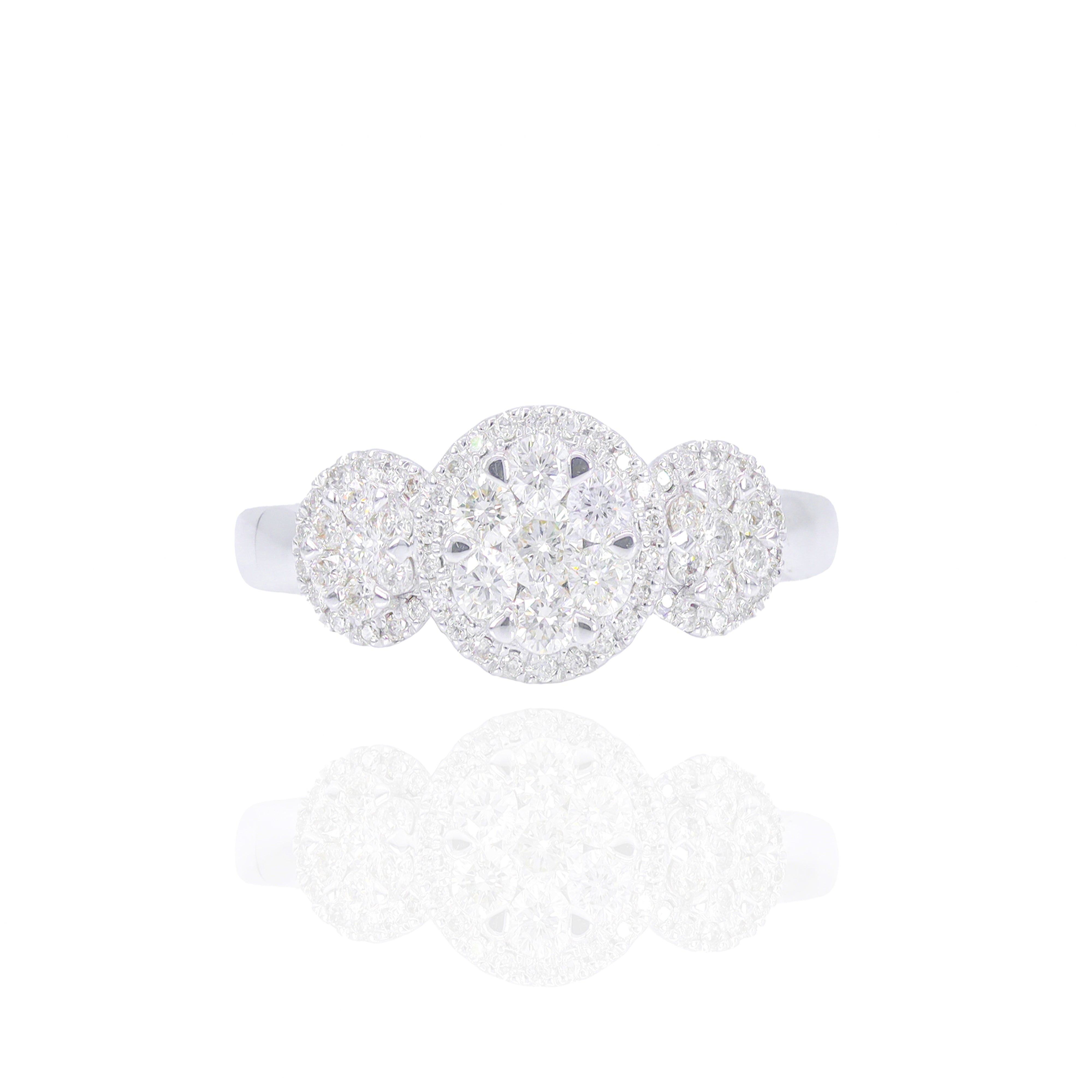 3 Sectional Cluster Diamond Ring