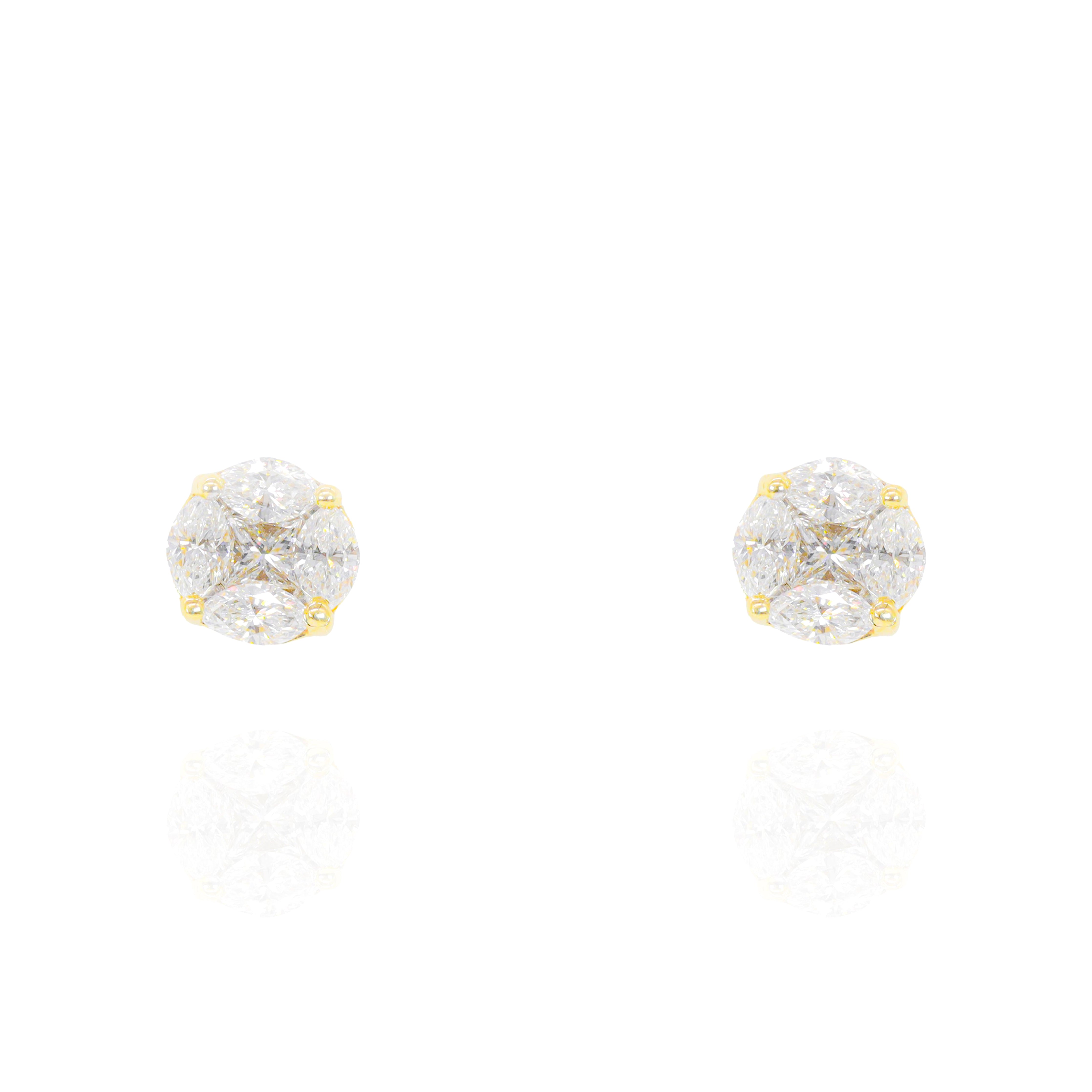 Marquise & Princess Cut Diamond Earrings