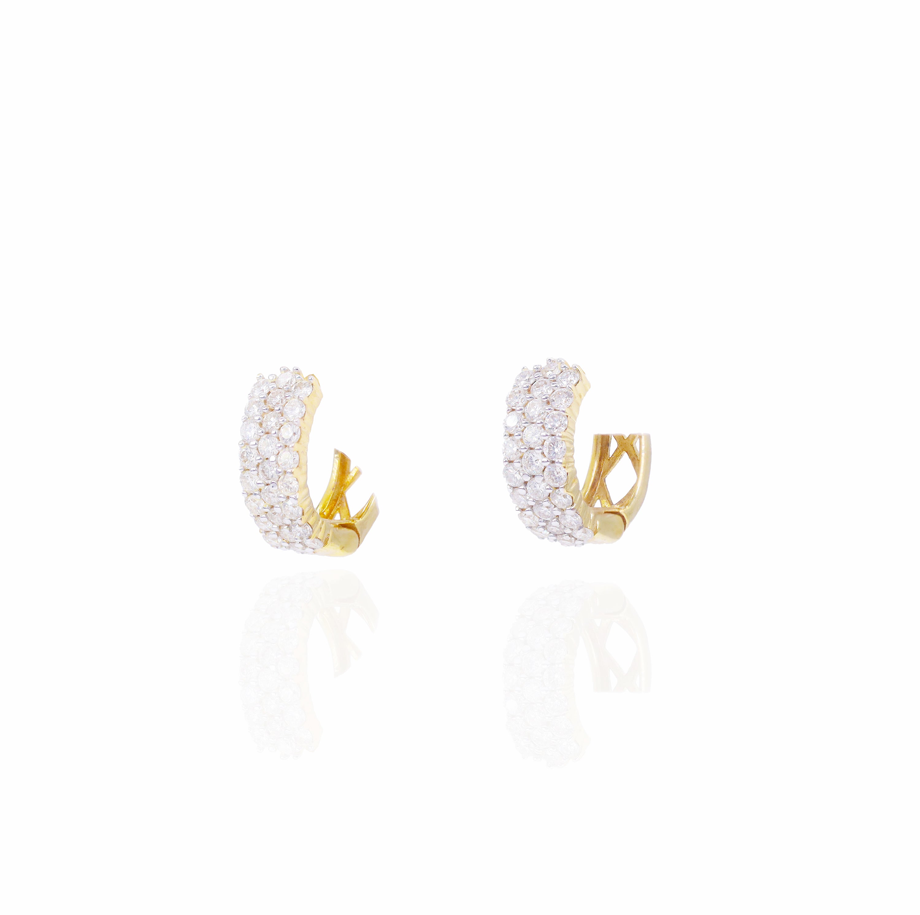 Small Diamond Huggie/Hoop Earrings