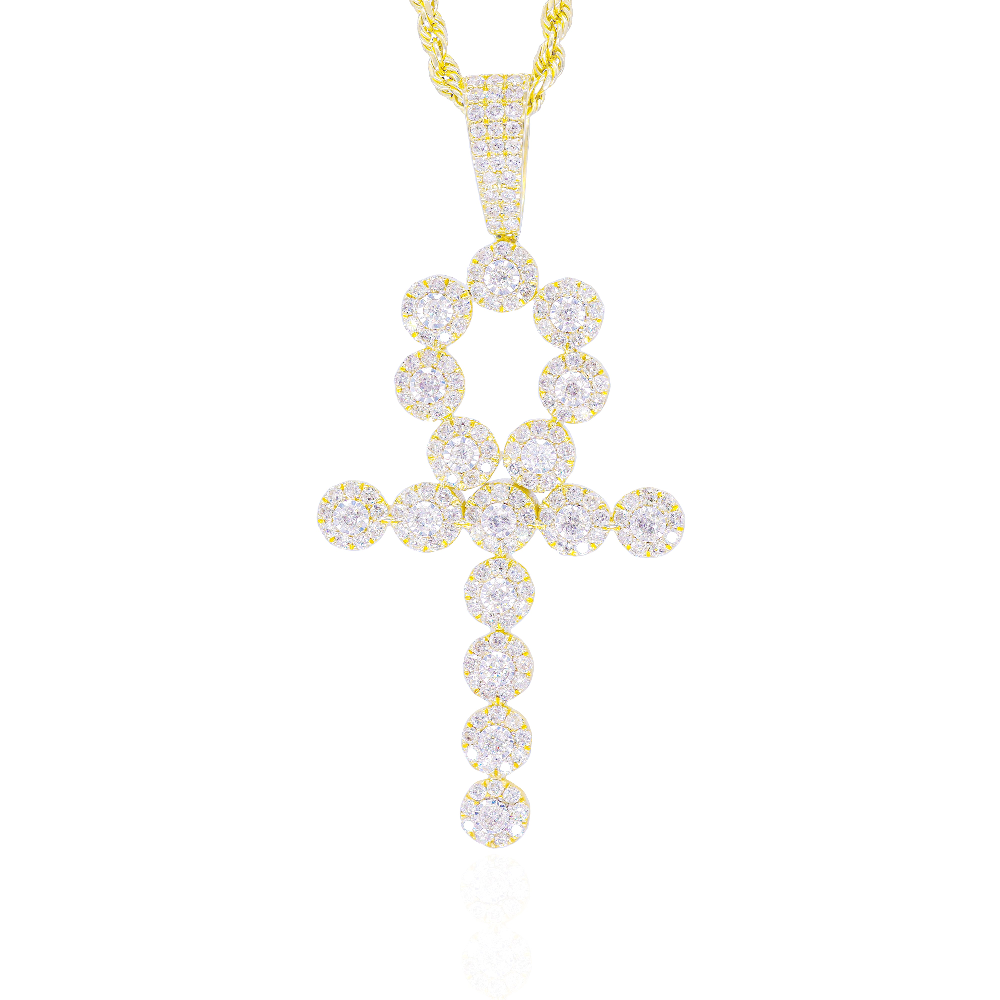 Diamond Cut Ankh Diamond Pendant