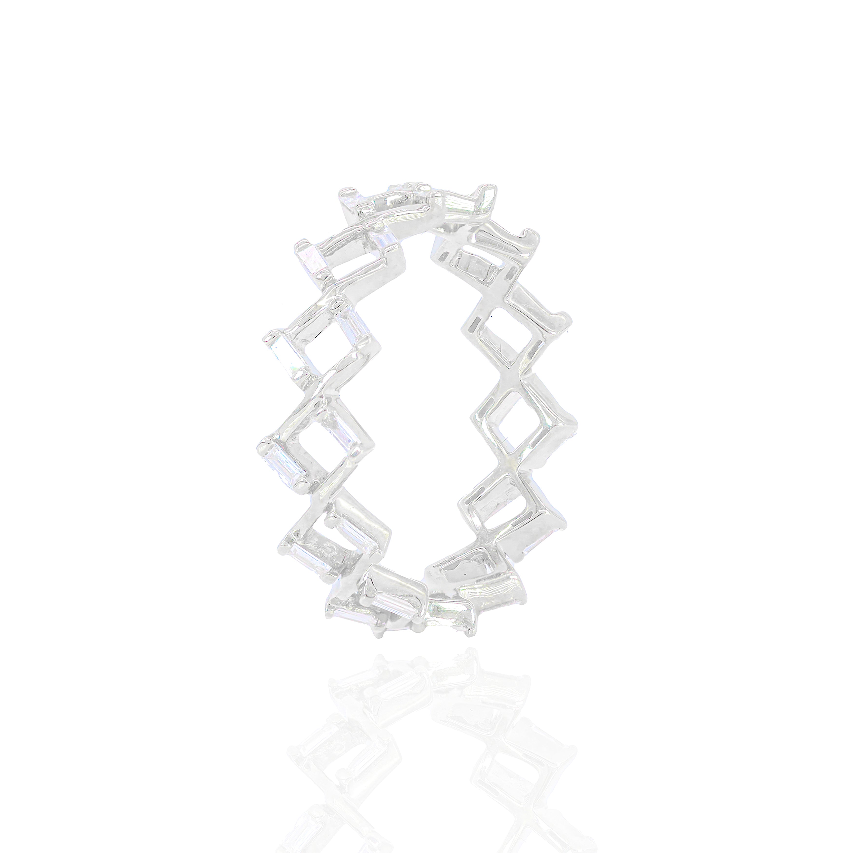 Baguette Caged Eternity Diamond Ring