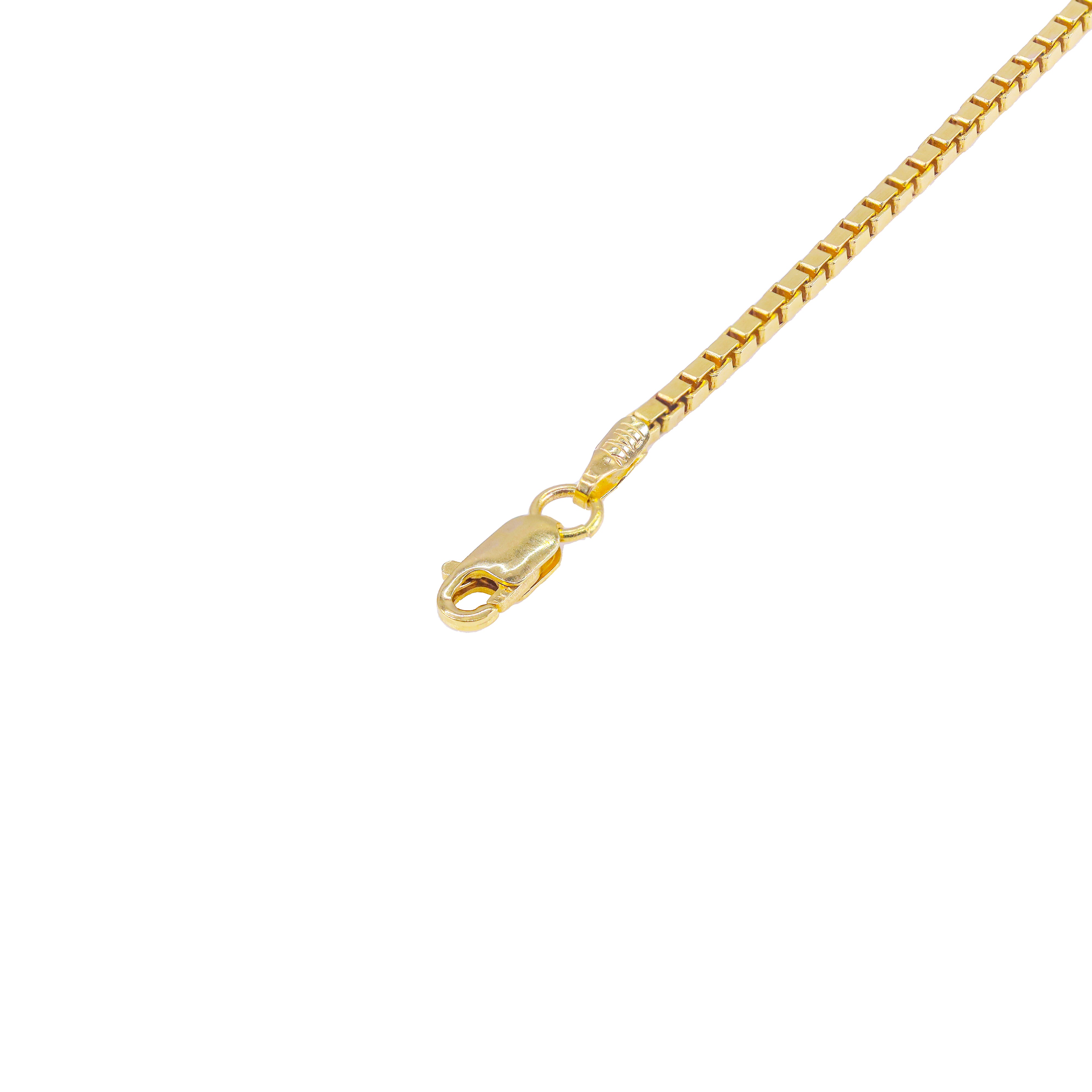 14KT Solid Box Link Yellow Gold Chain
