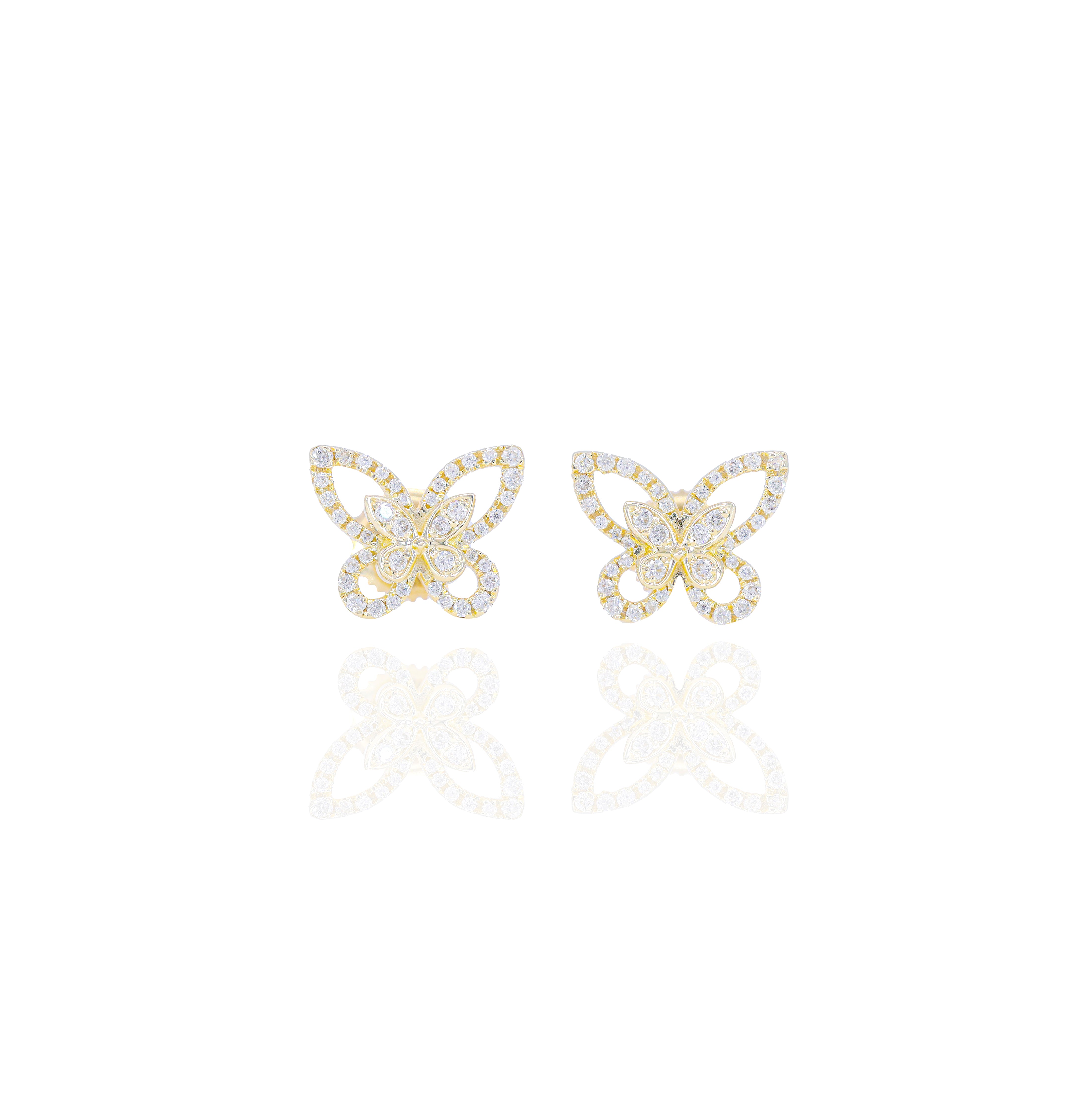 Butterfly Outline Diamond Earrings