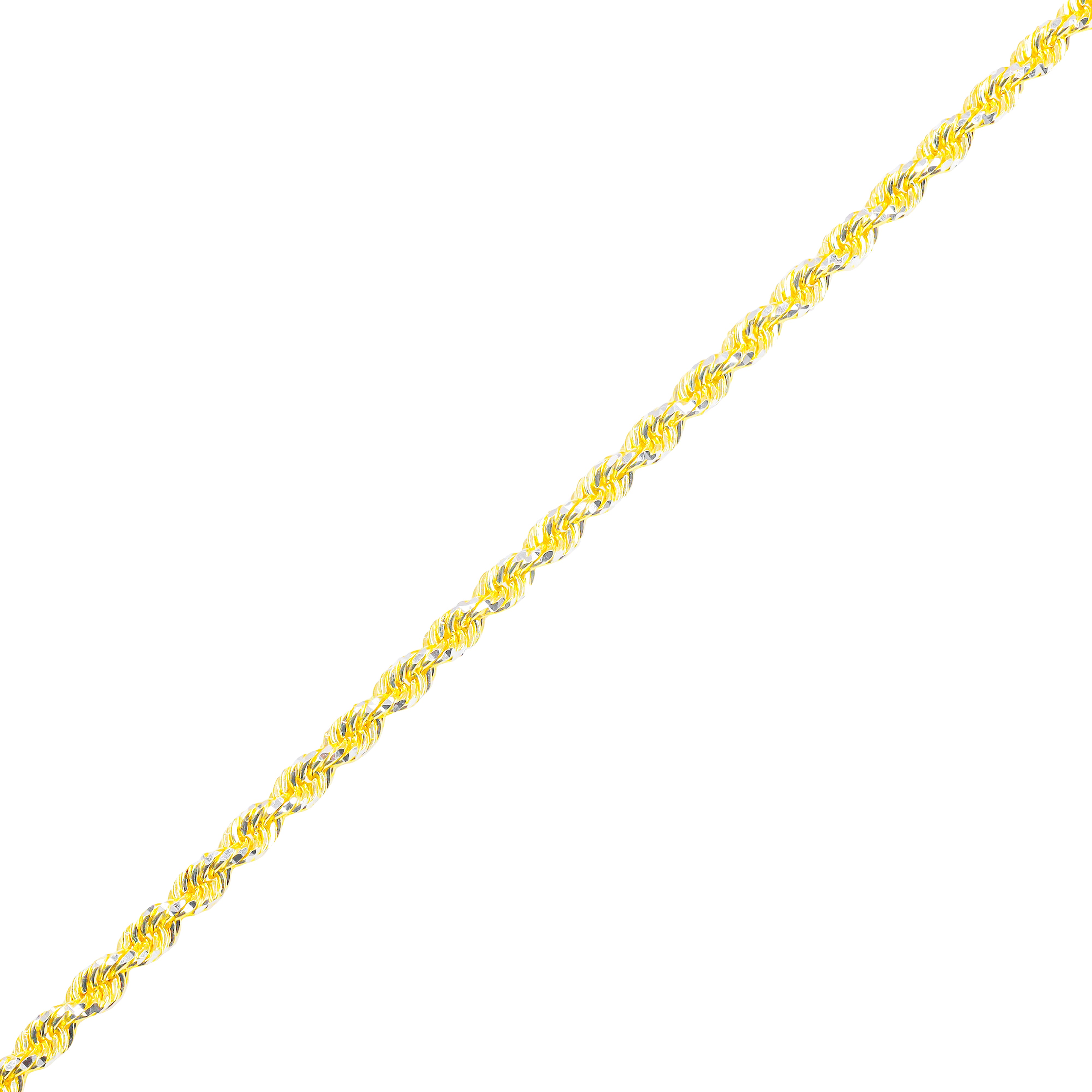 14KT Two-Tone Diamond Cut Rope Yellow Gold Chain