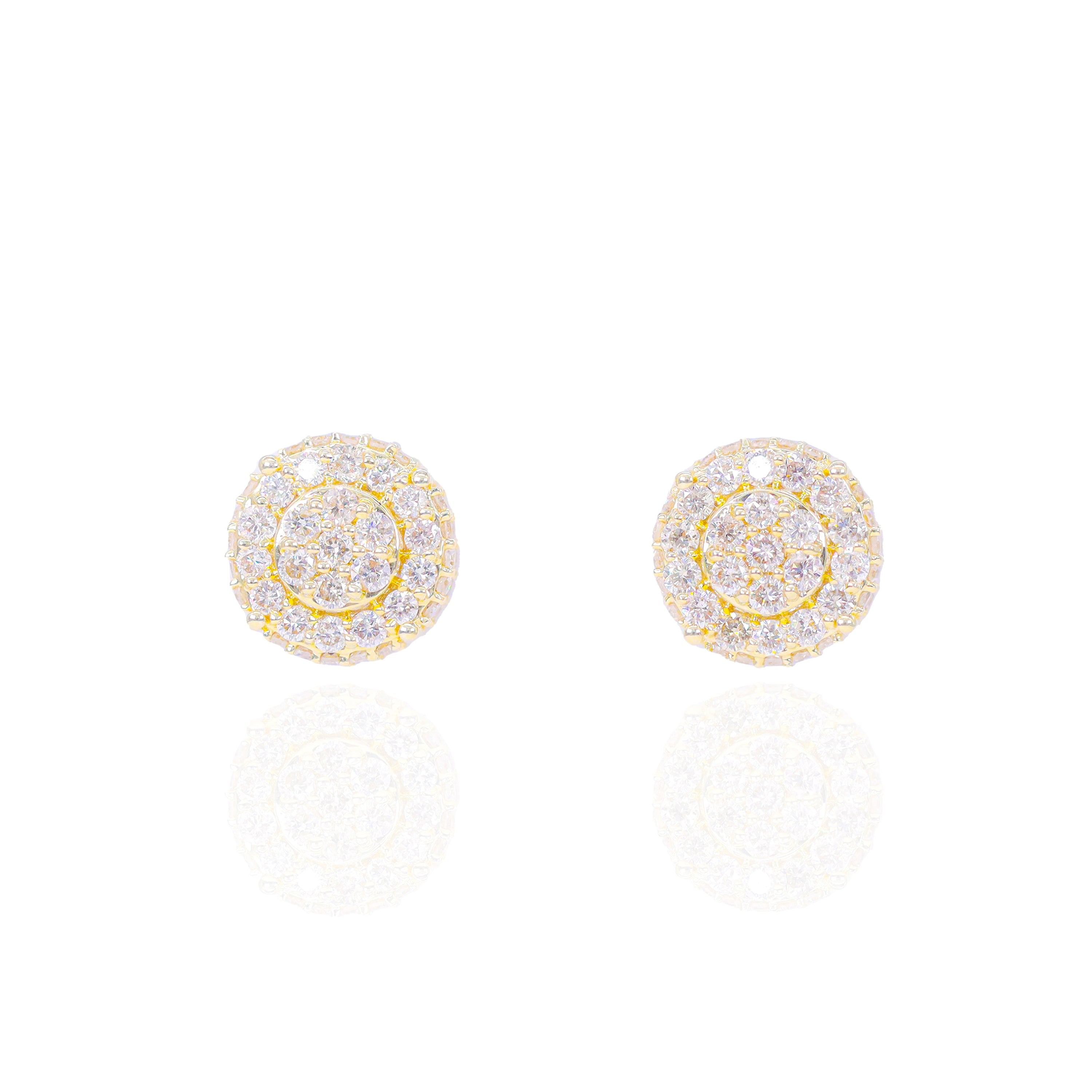 Layered Cluster Diamond Earrings w/ Diamond Sides
