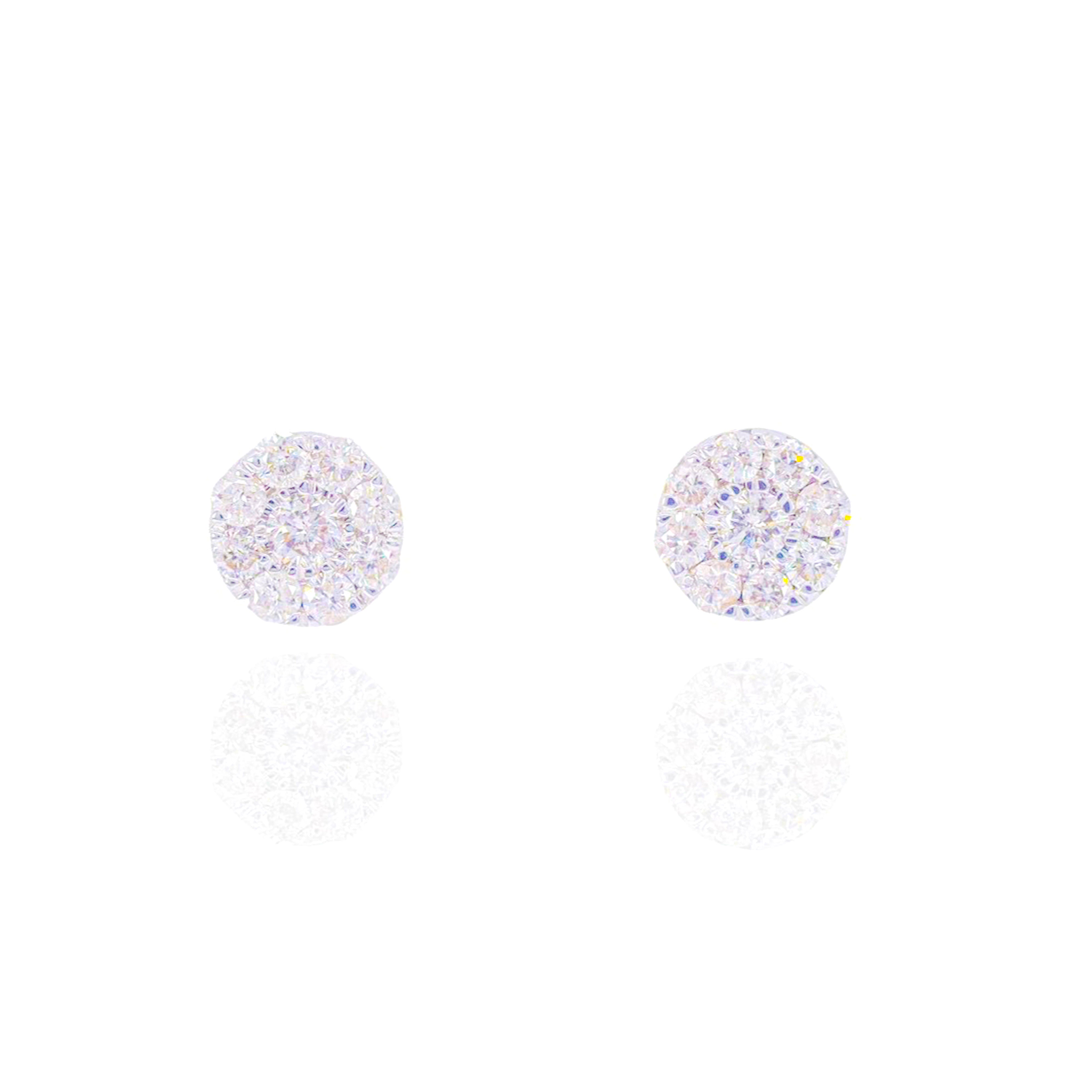 Cluster Diamond Earrings w/ Center Diamond