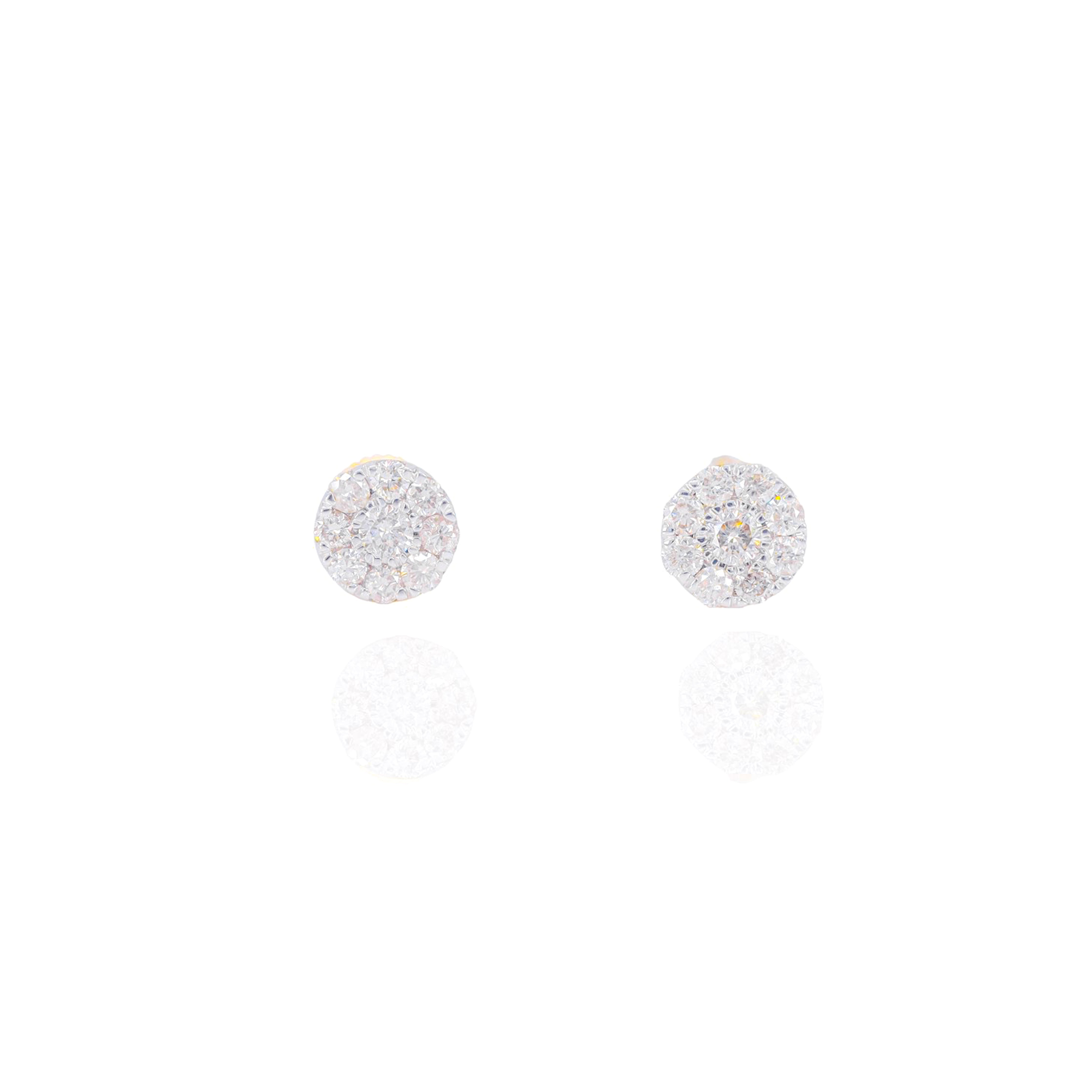 Cluster Diamond Earrings w/ Center Diamond