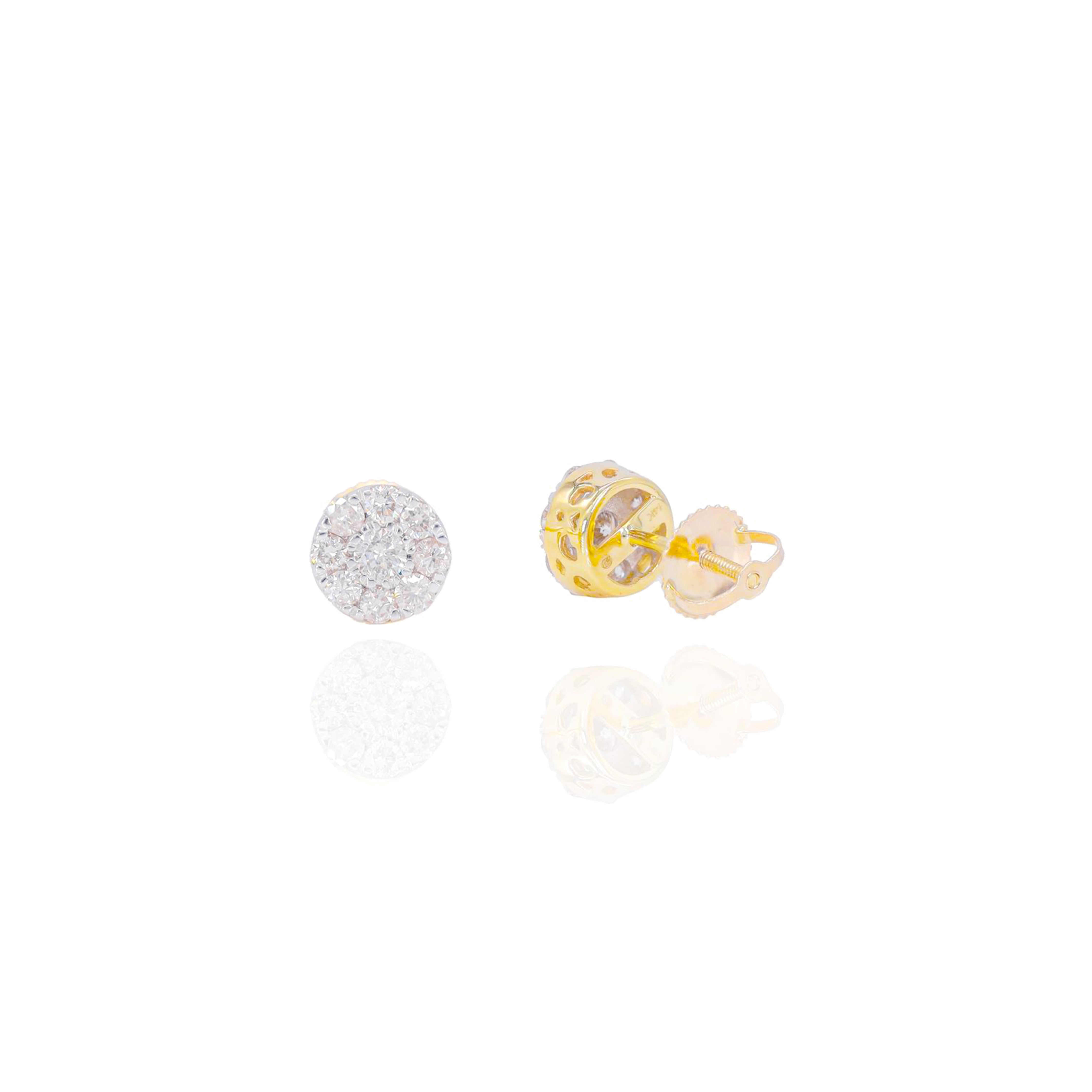 Cluster Diamond Earrings w/ Center Diamond