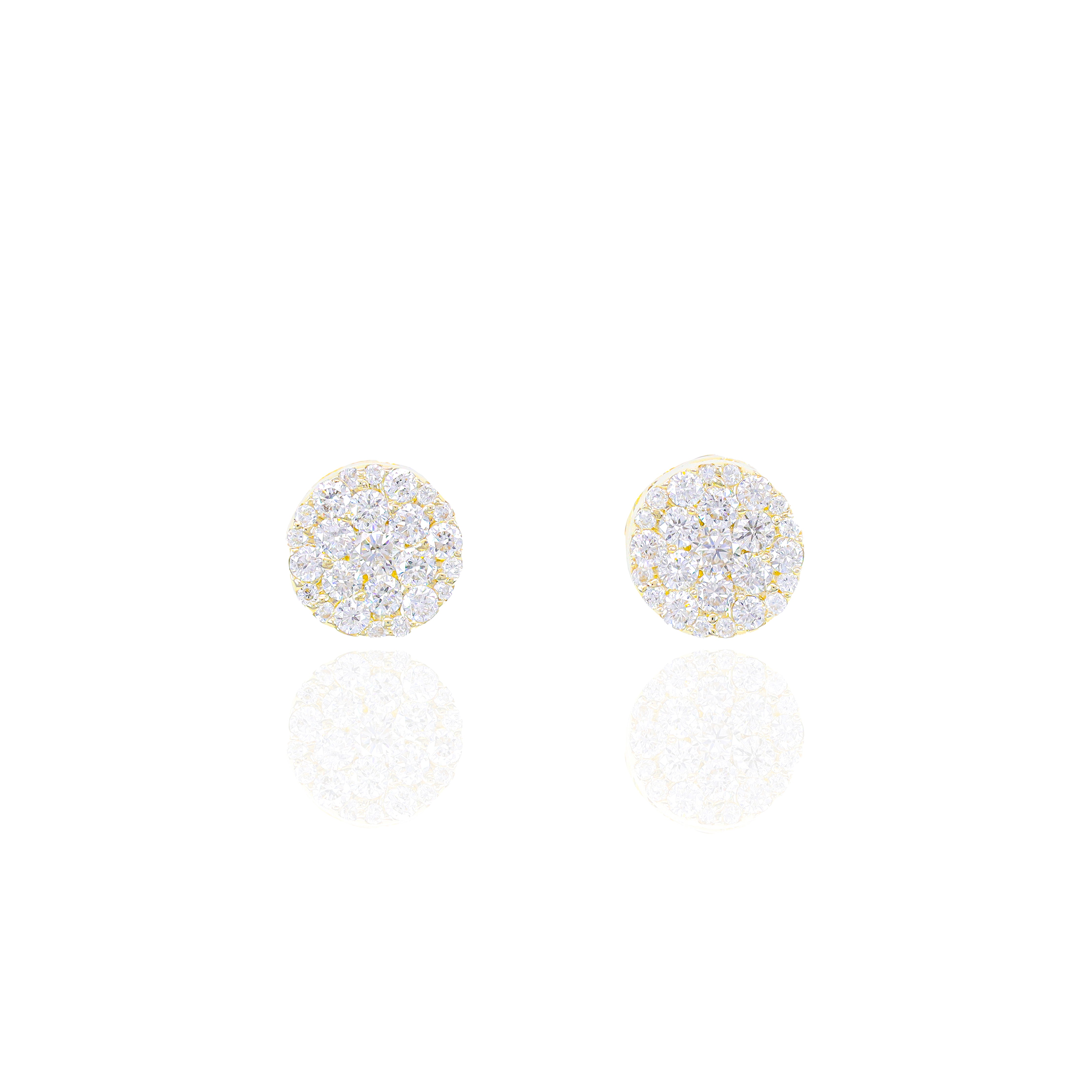 Small Round Cluster Diamond Earrings