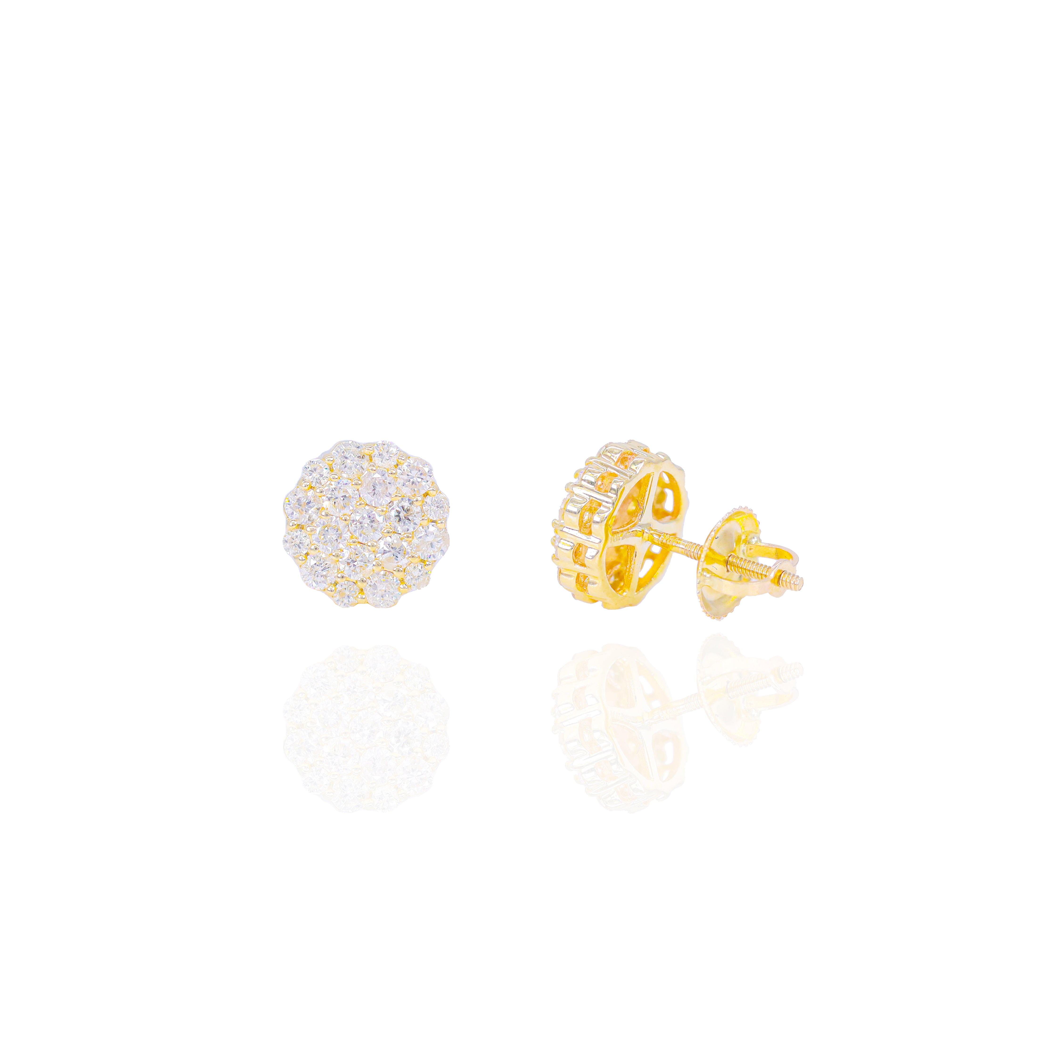 Bubbly Style Diamond Cluster Earrings