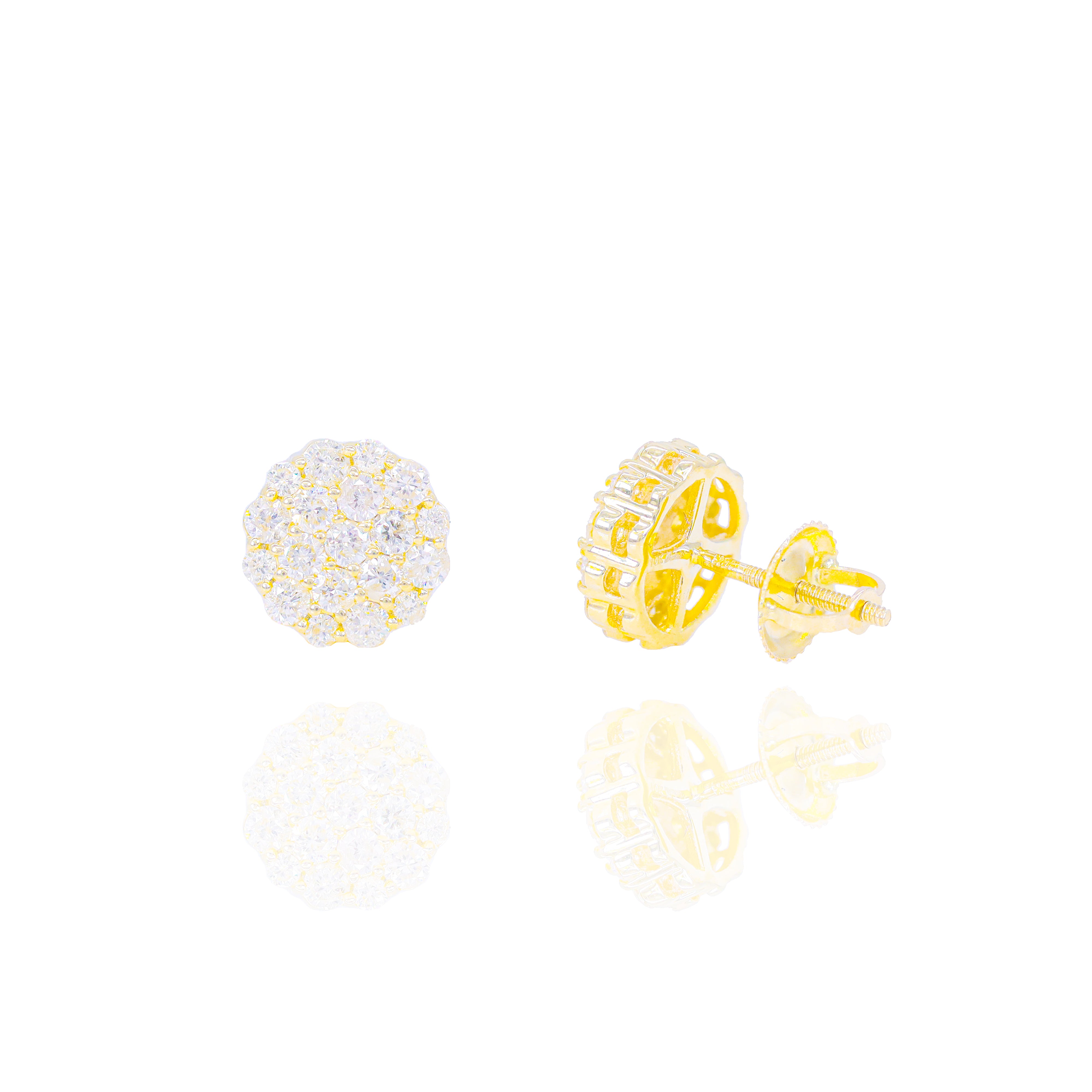 Bubbly Style Diamond Cluster Earrings