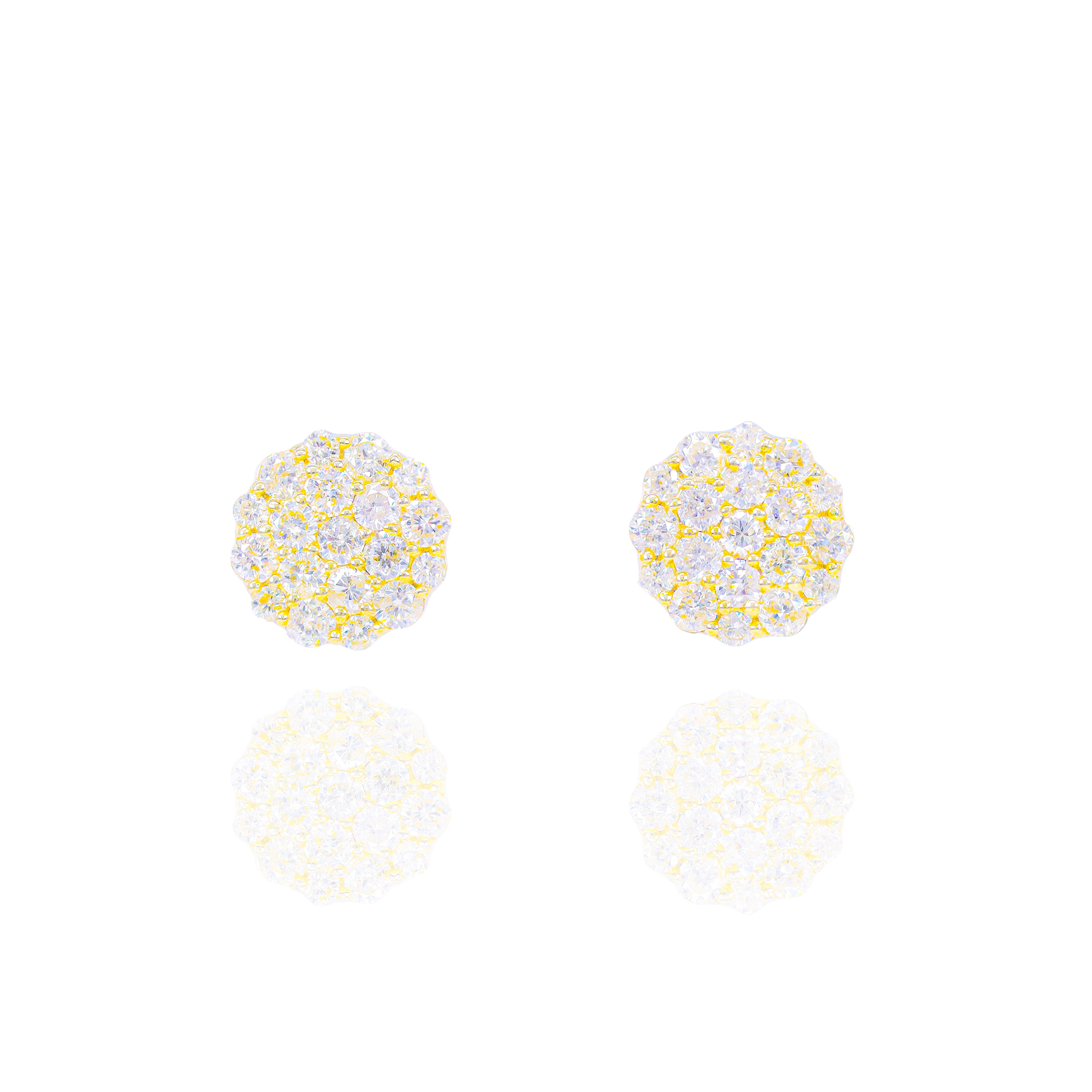 Bubbly Style Diamond Cluster Earrings