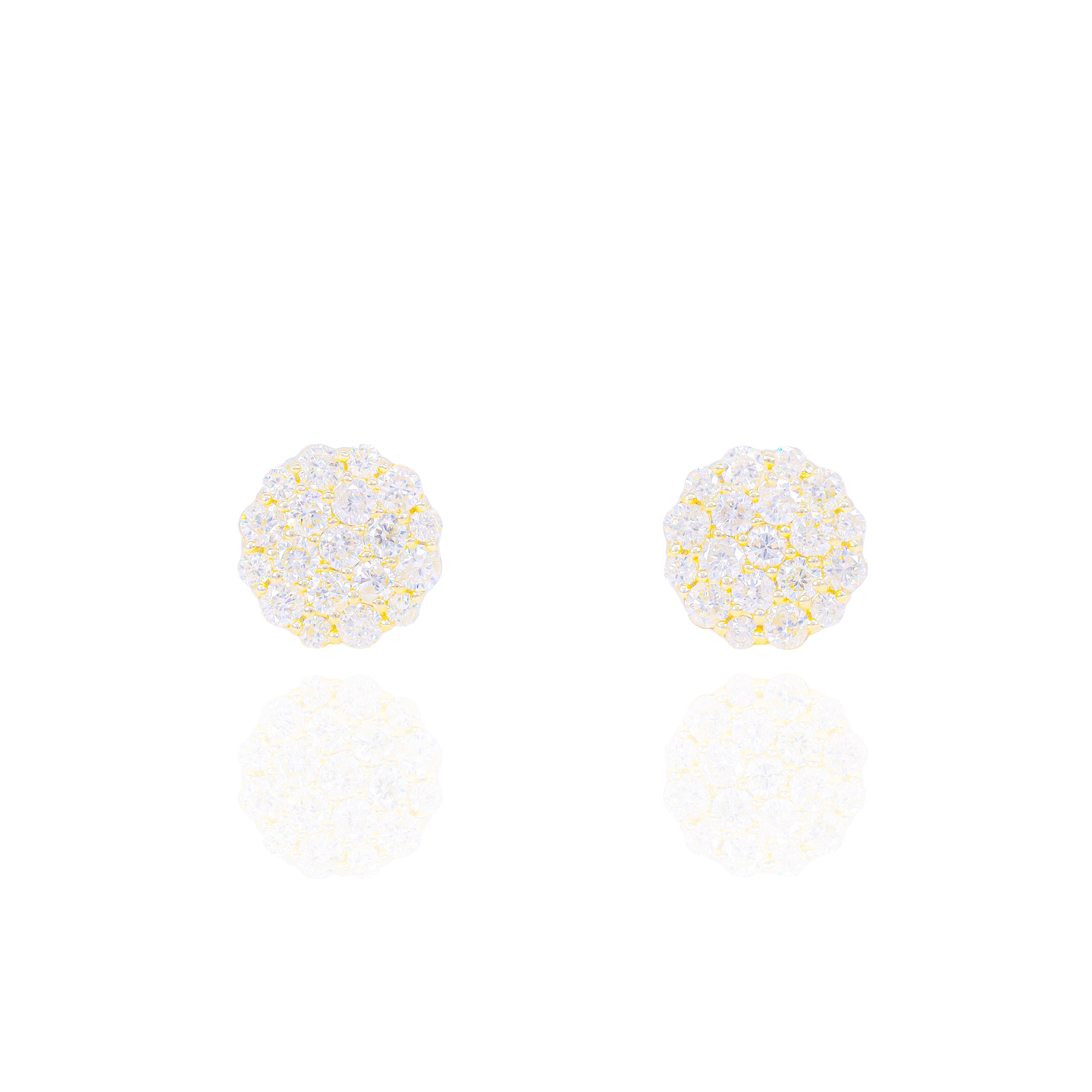 Bubbly Style Diamond Cluster Earrings