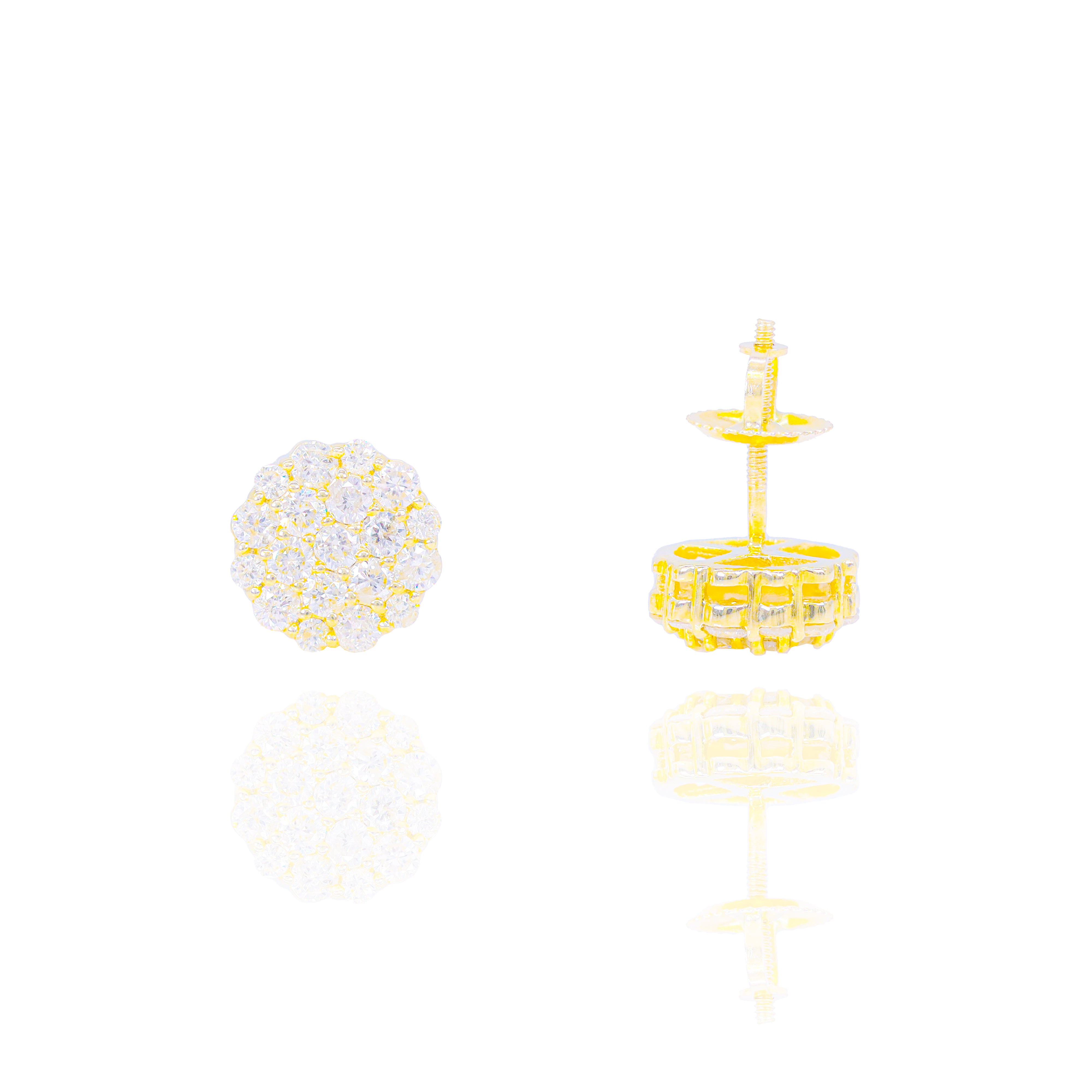 Bubbly Style Diamond Cluster Earrings