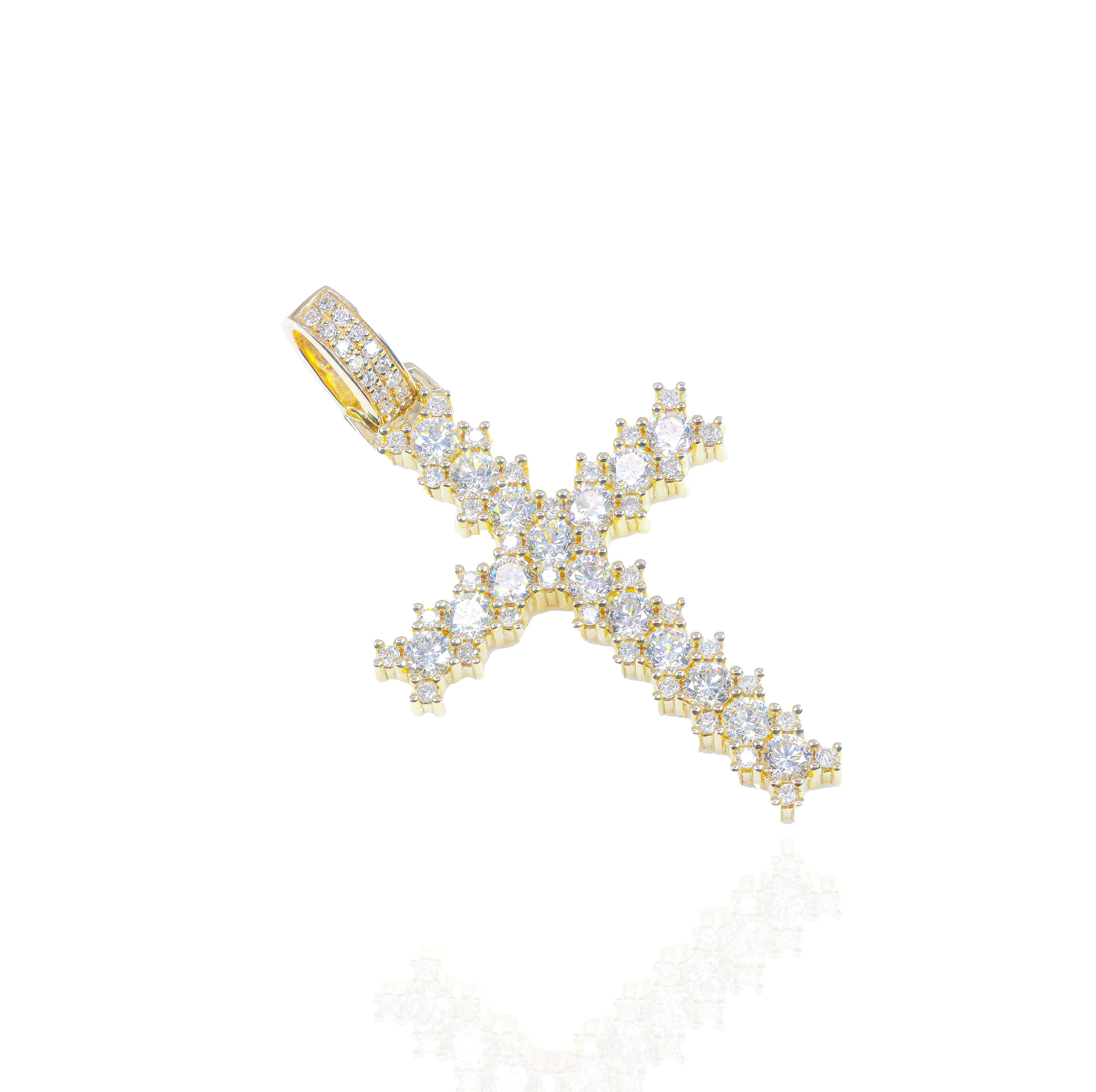 Jagged Diamond Cross Pendant
