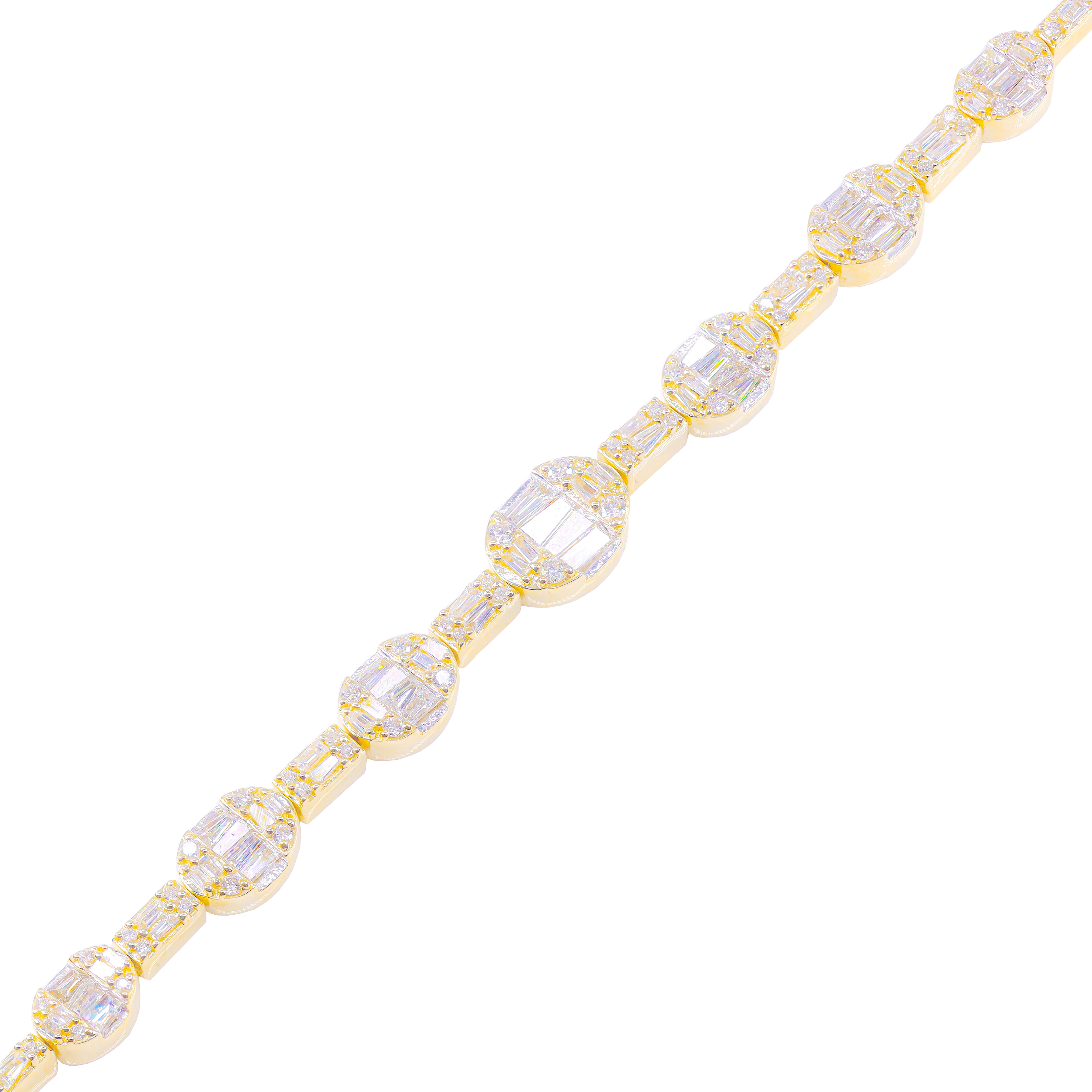 Alternating Link Diamond Bracelet