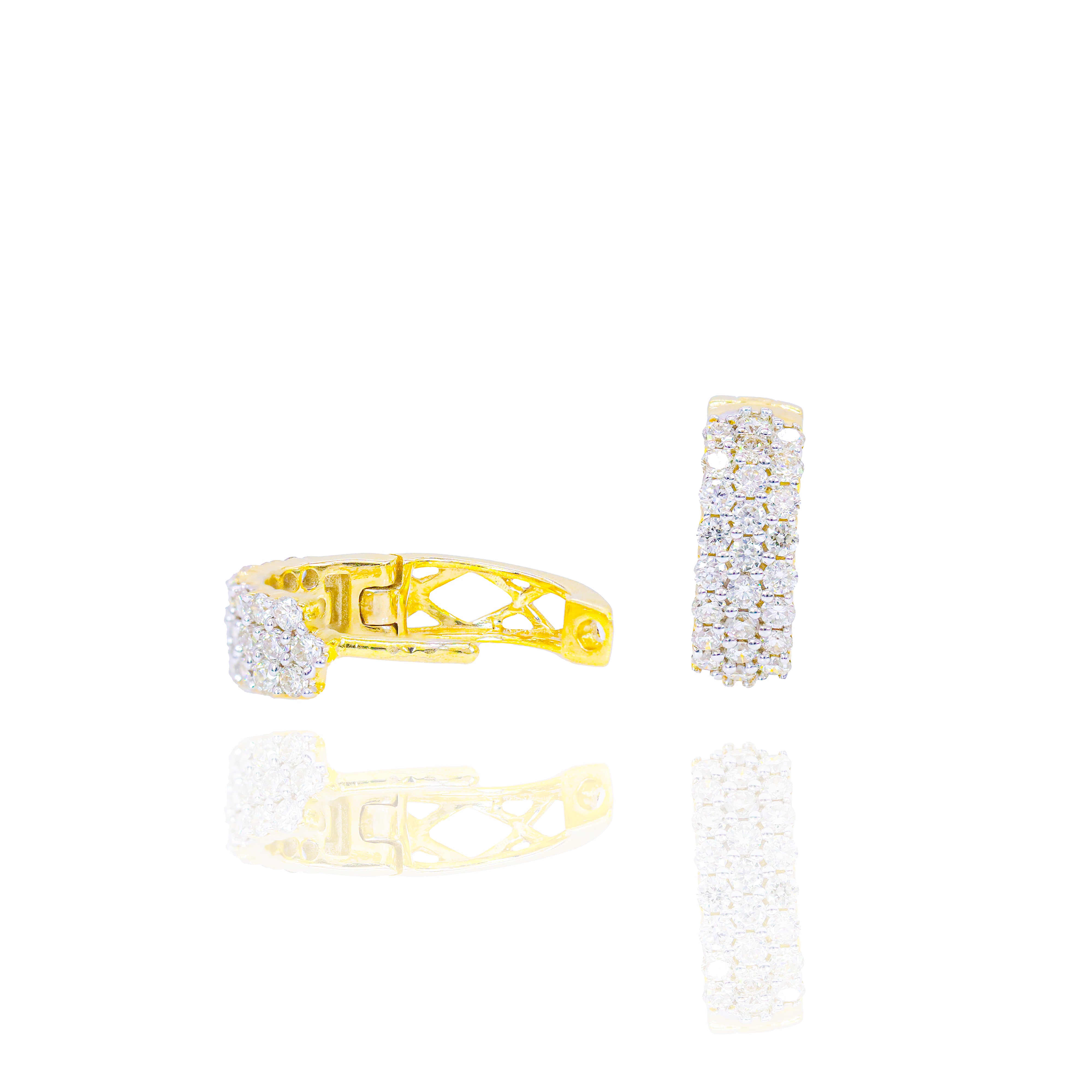 Small Diamond Huggie/Hoop Earrings