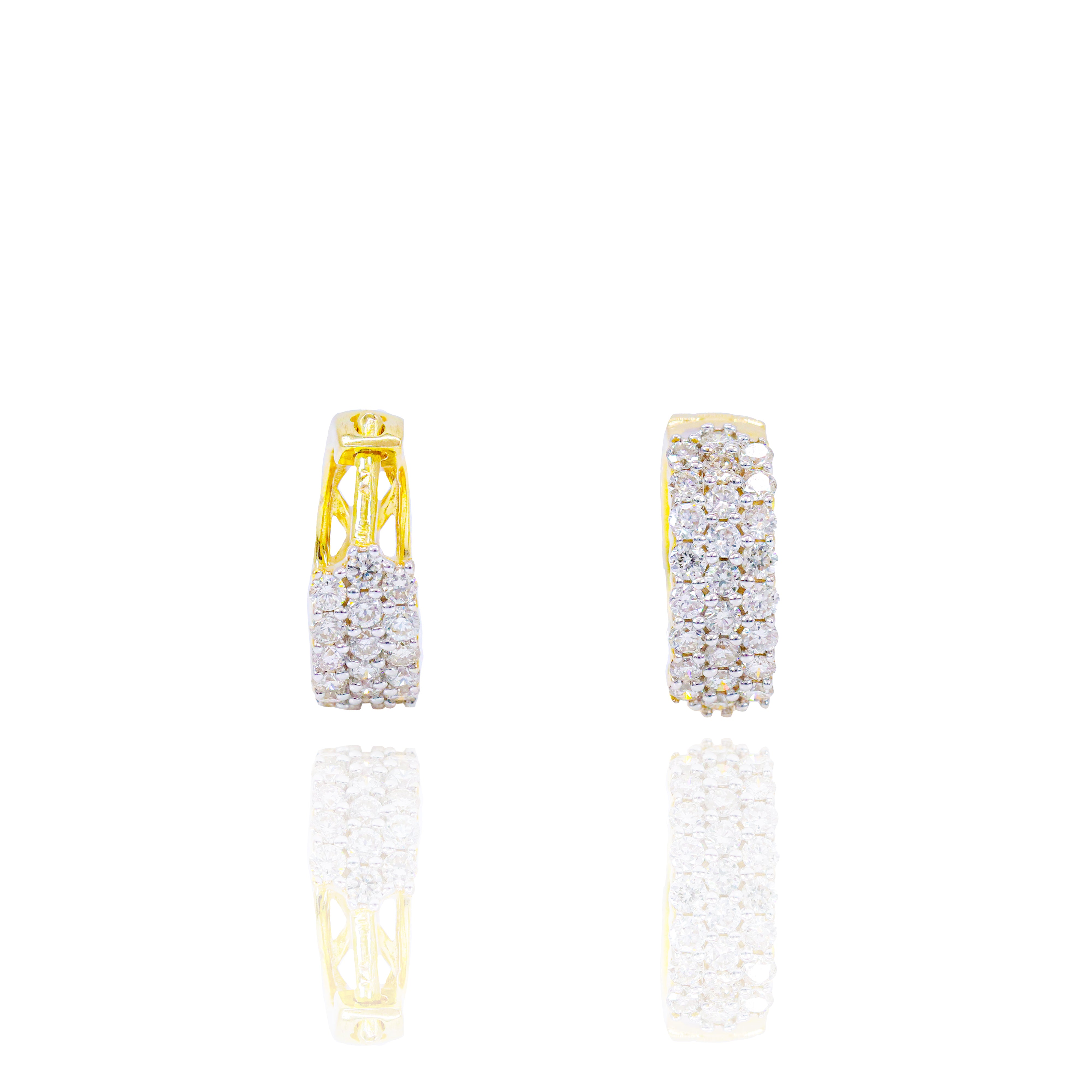 Small Diamond Huggie/Hoop Earrings