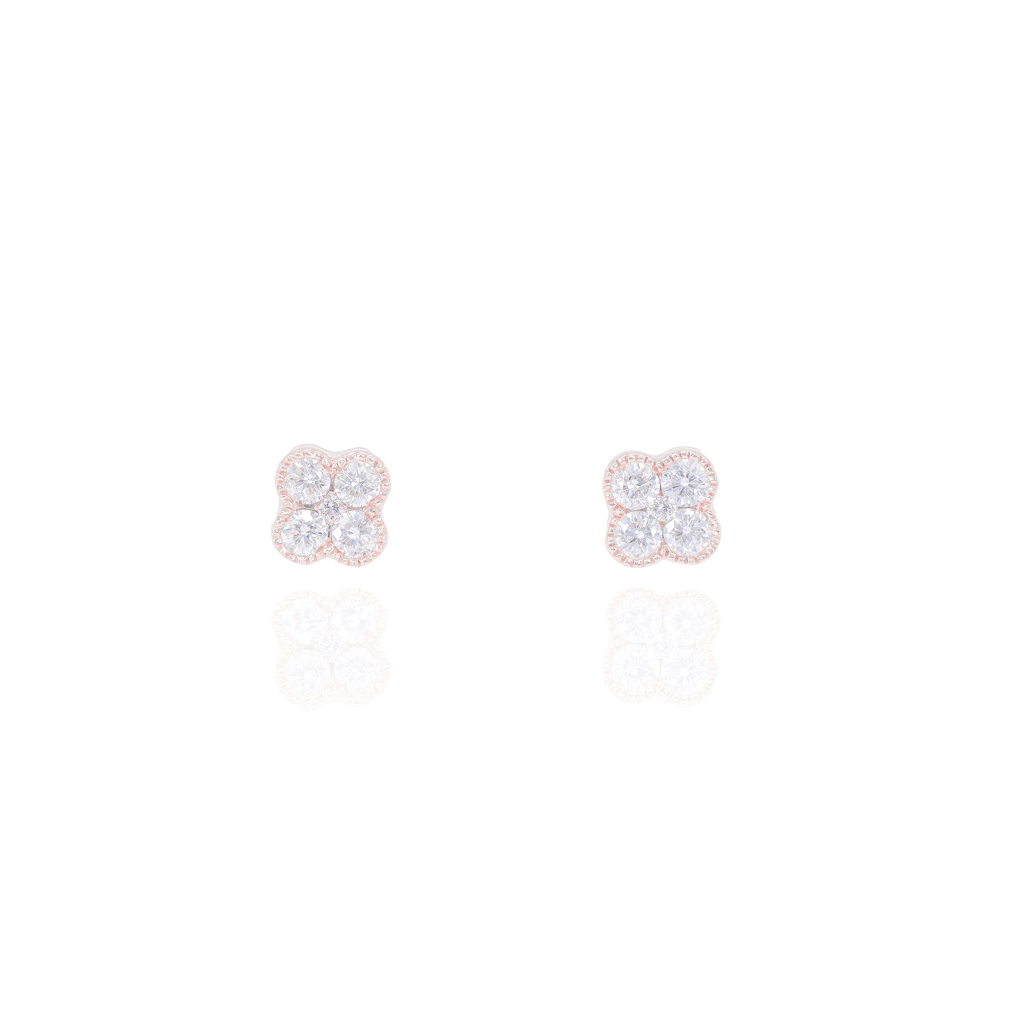 Clover Shaped Diamond Earrings