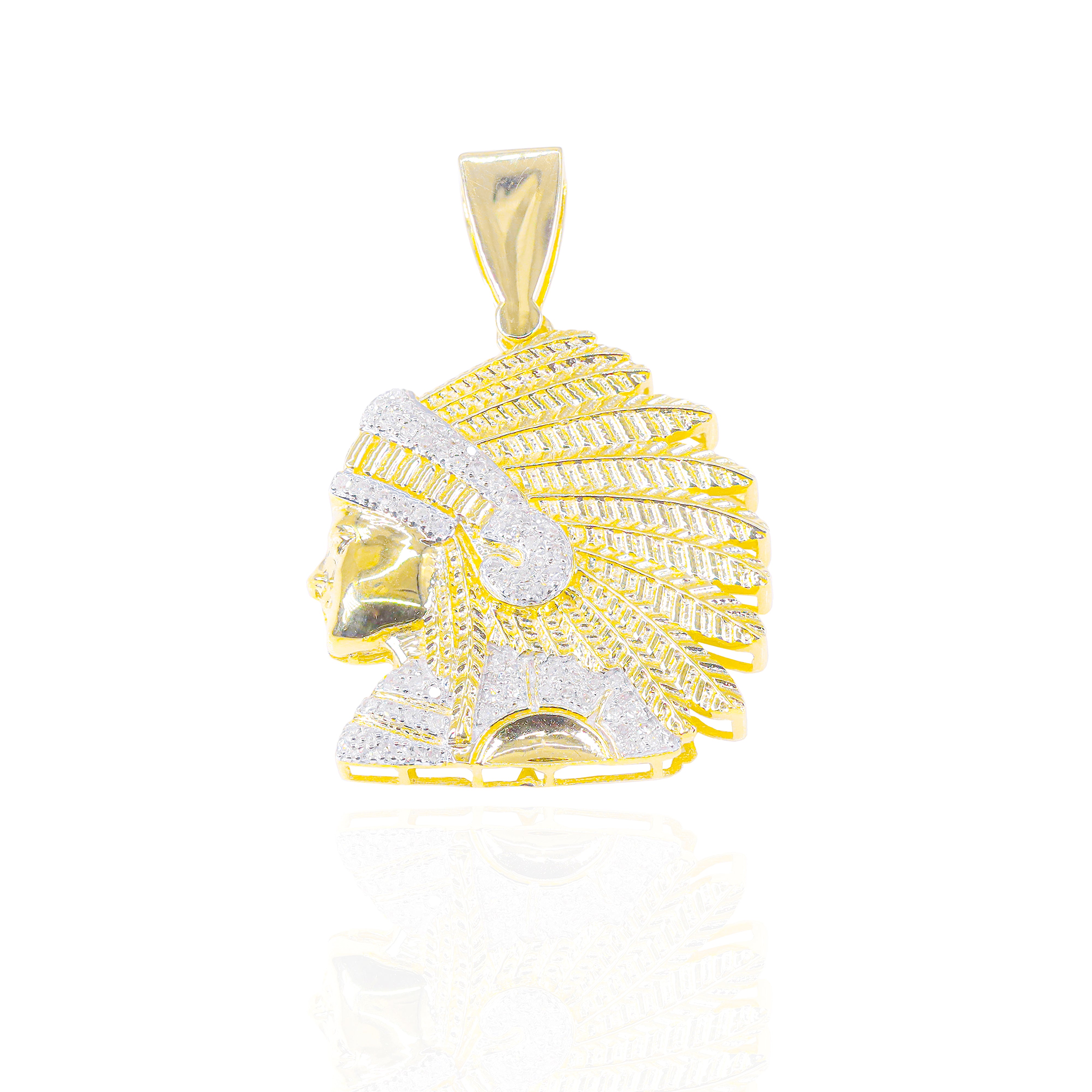 Native American Chief Diamond Pendant