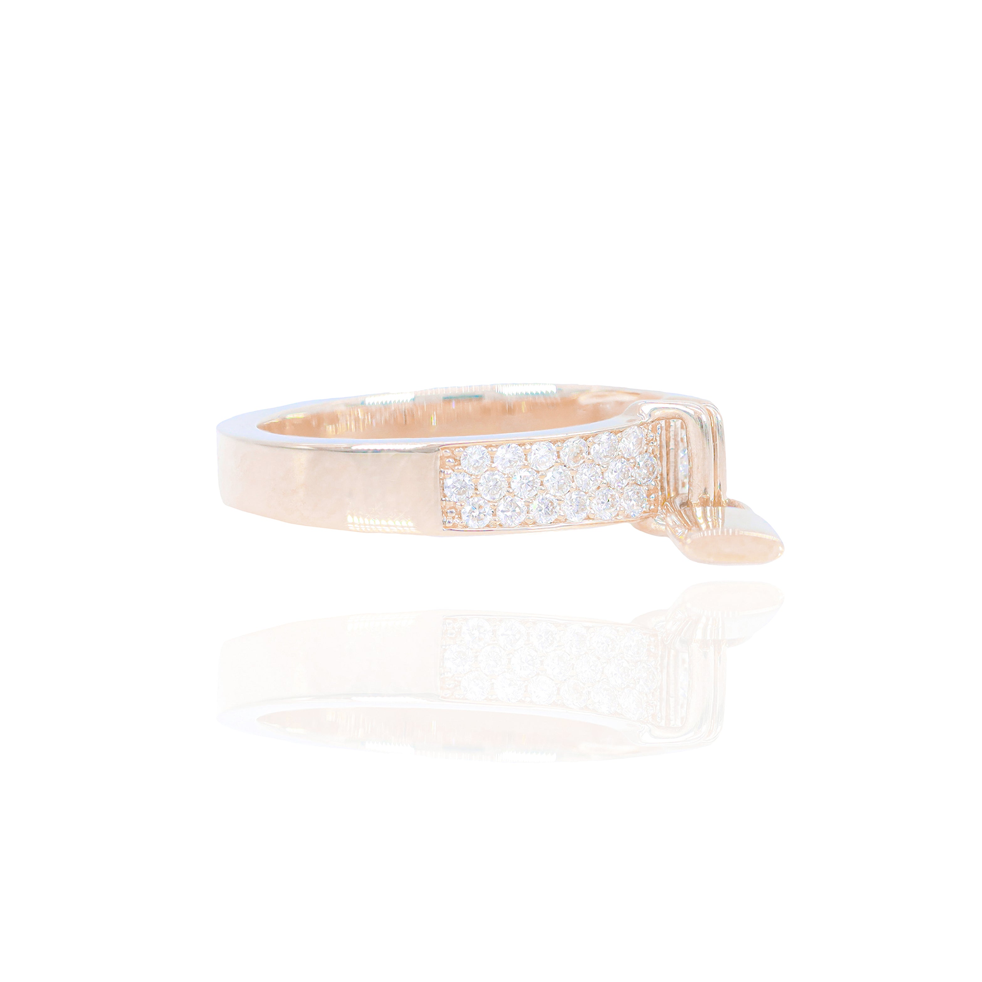 Gold Lock Diamond Ring