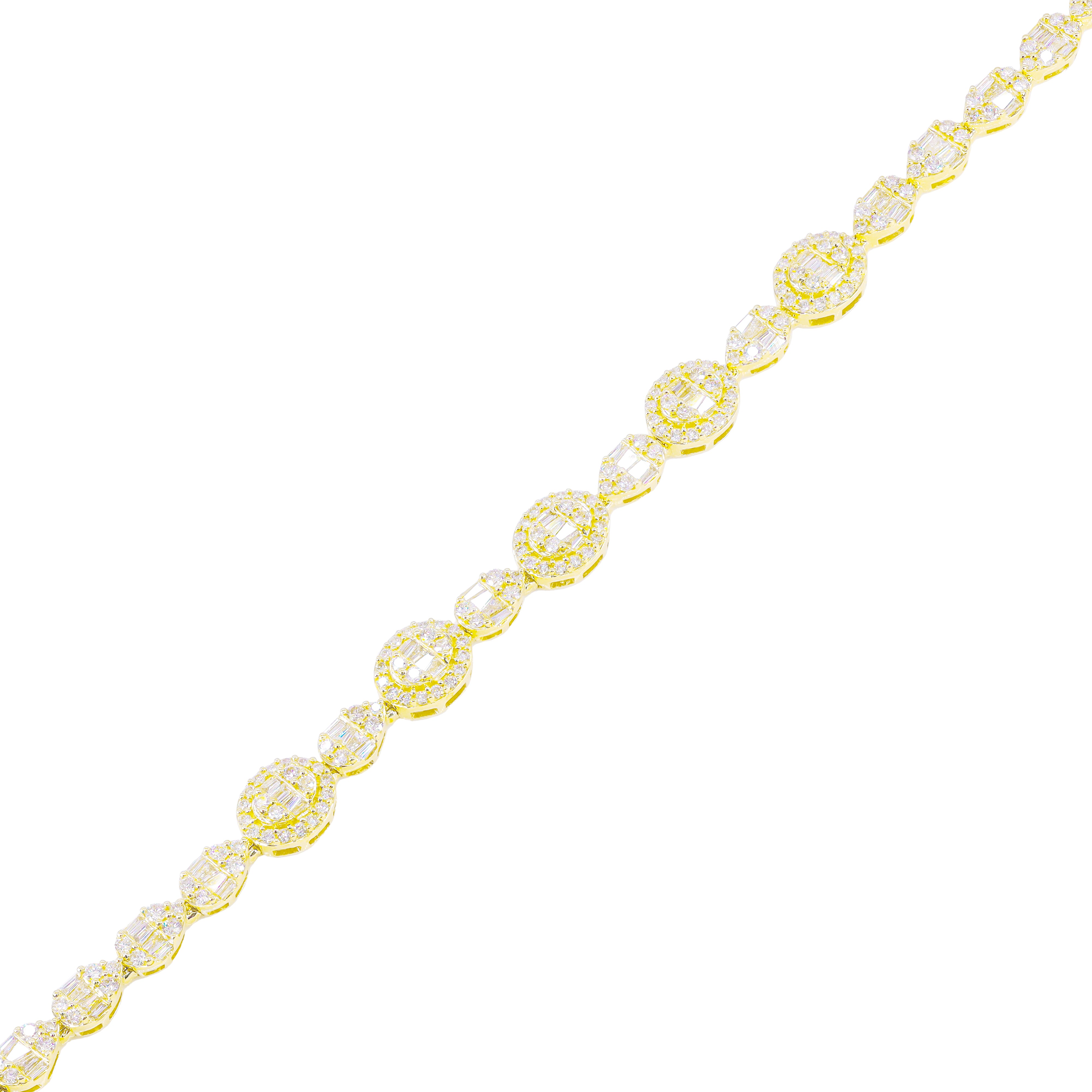 Round & Pear Shaped Baguette & Round Diamond Bracelet