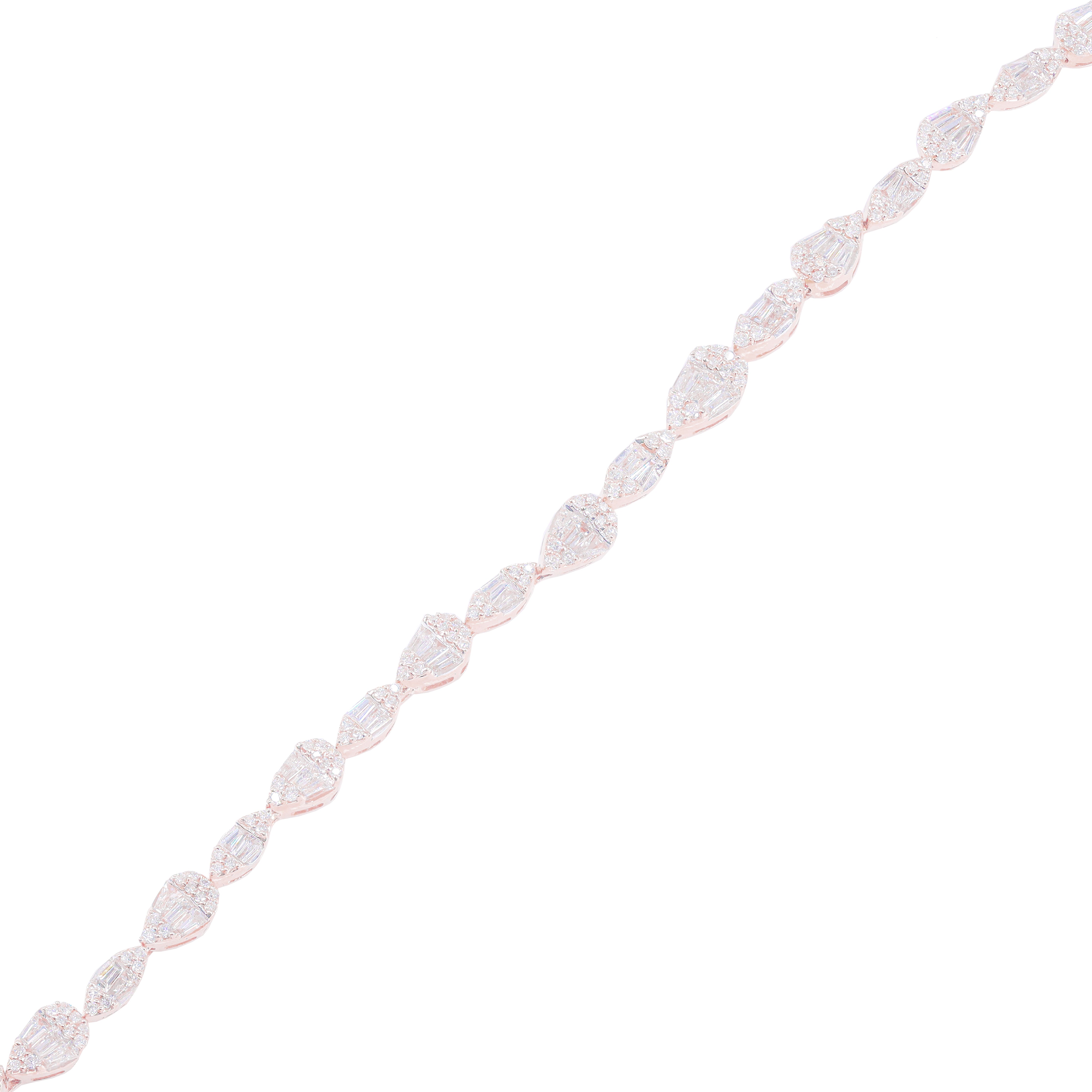 Pear & Marquise Shaped Diamond Bracelet