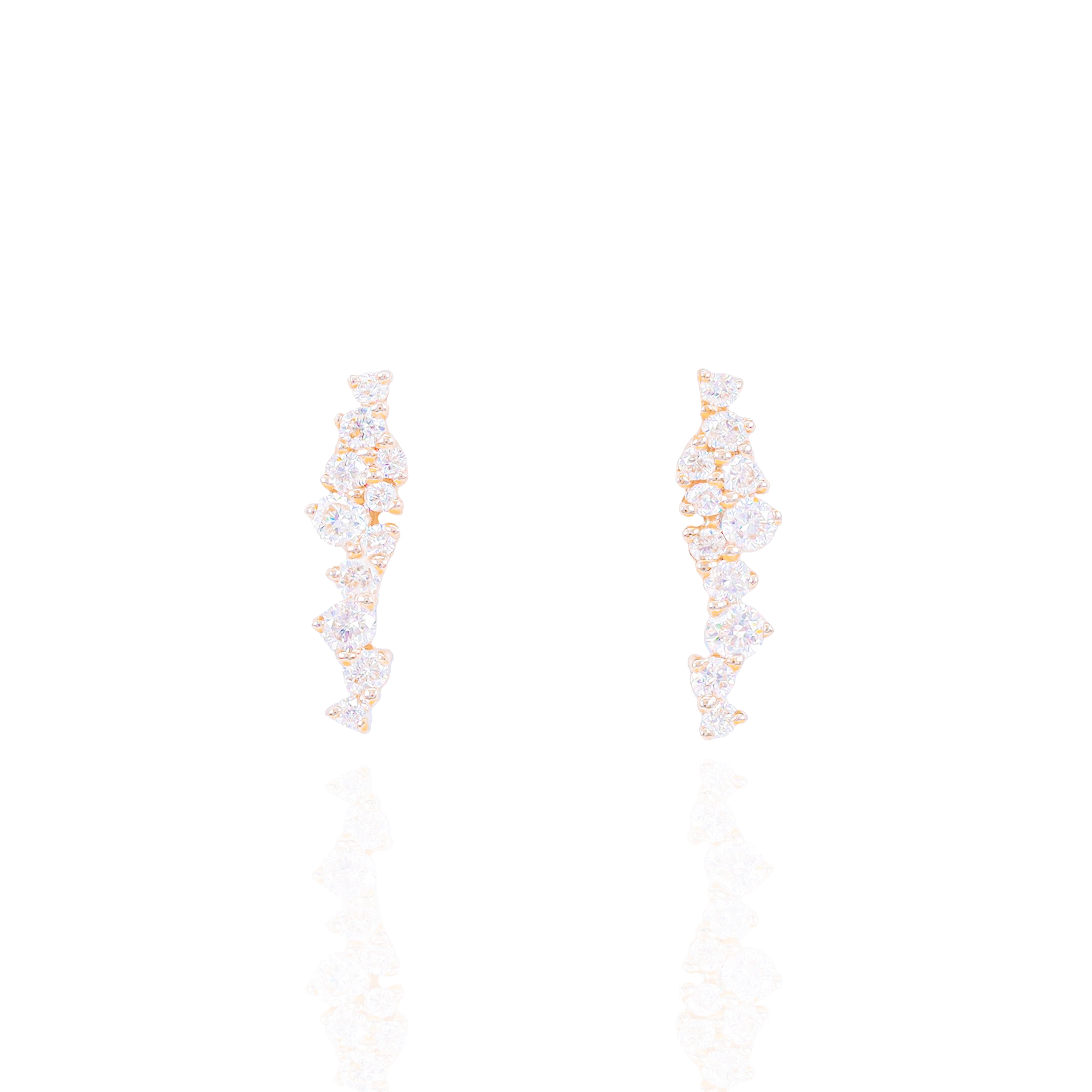 Hanging Cluster Diamond Earrings