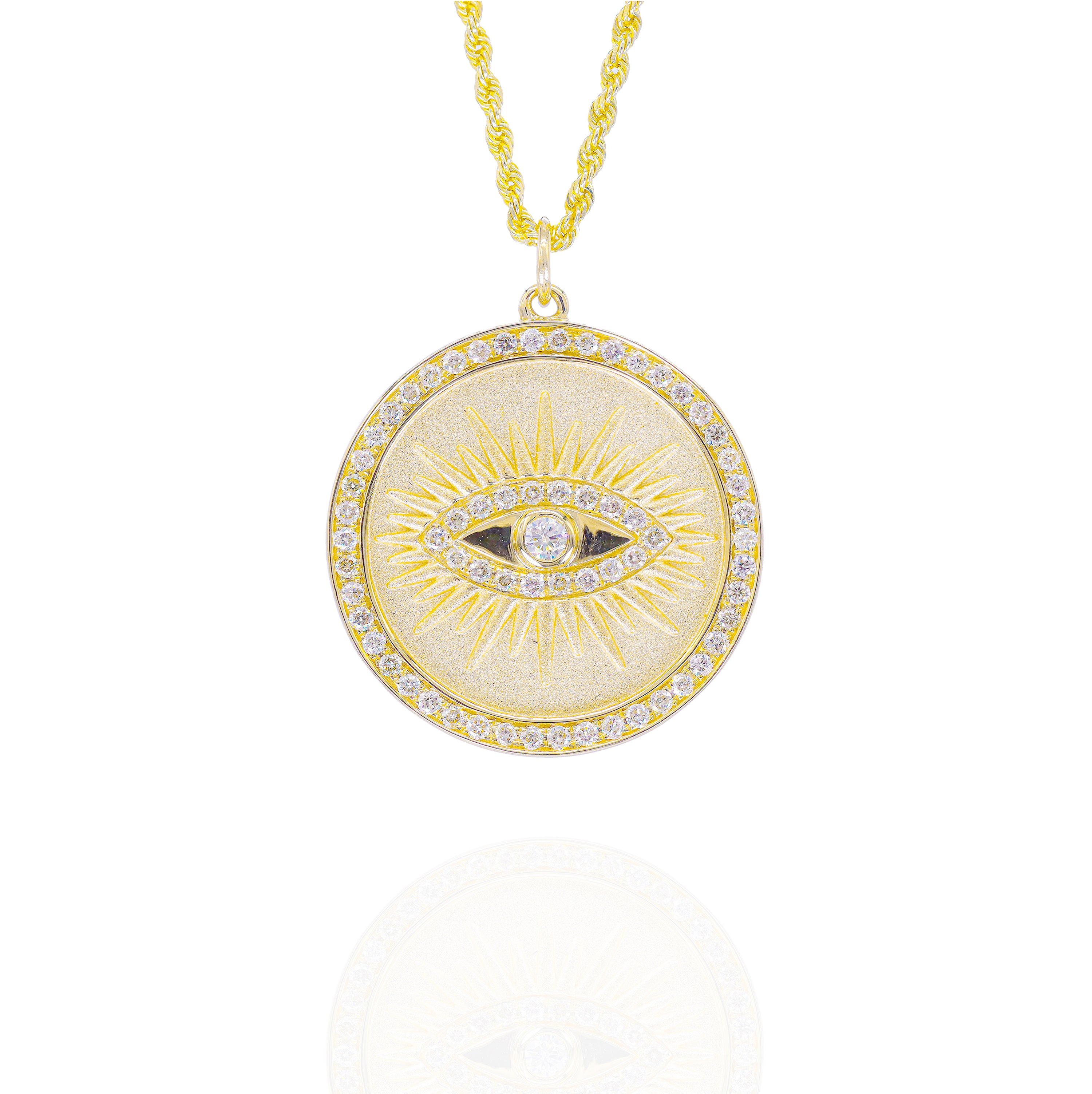 Evil Eye Medallion Diamond Pendant