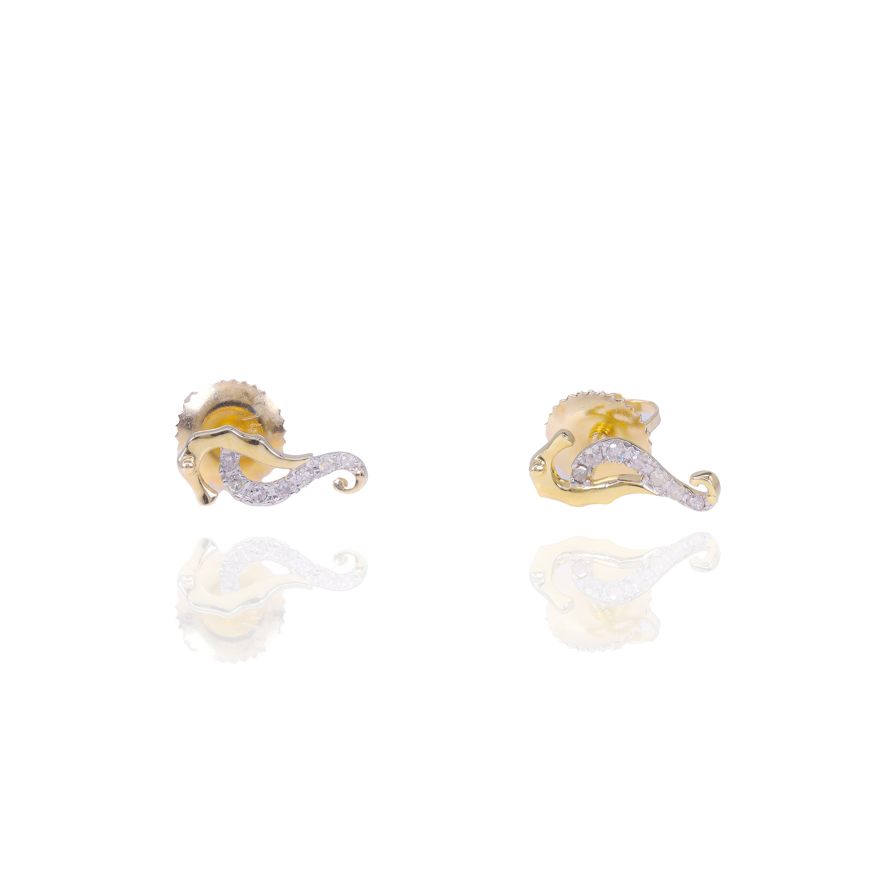 Seahorse Gold & Diamond Earrings