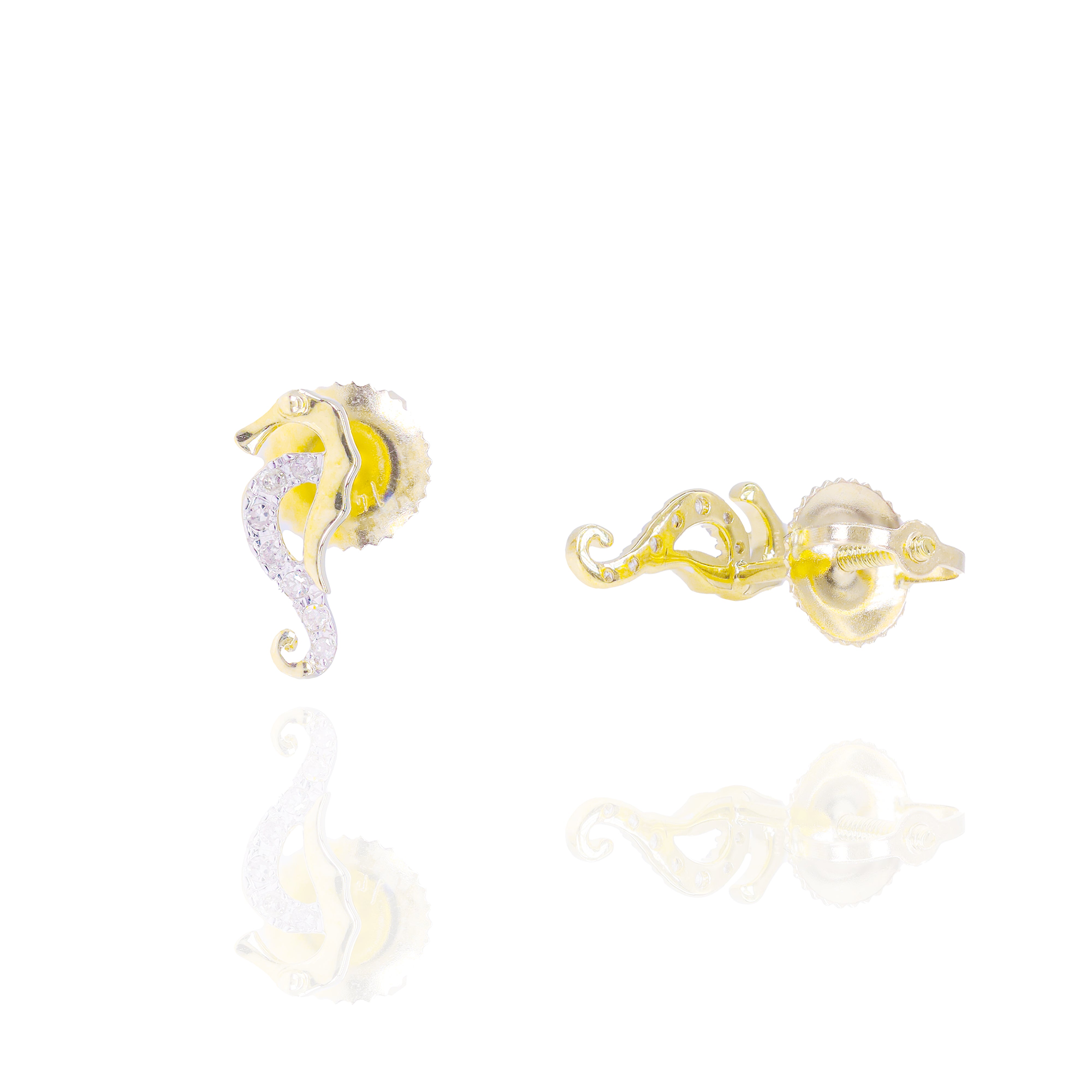 Seahorse Gold & Diamond Earrings