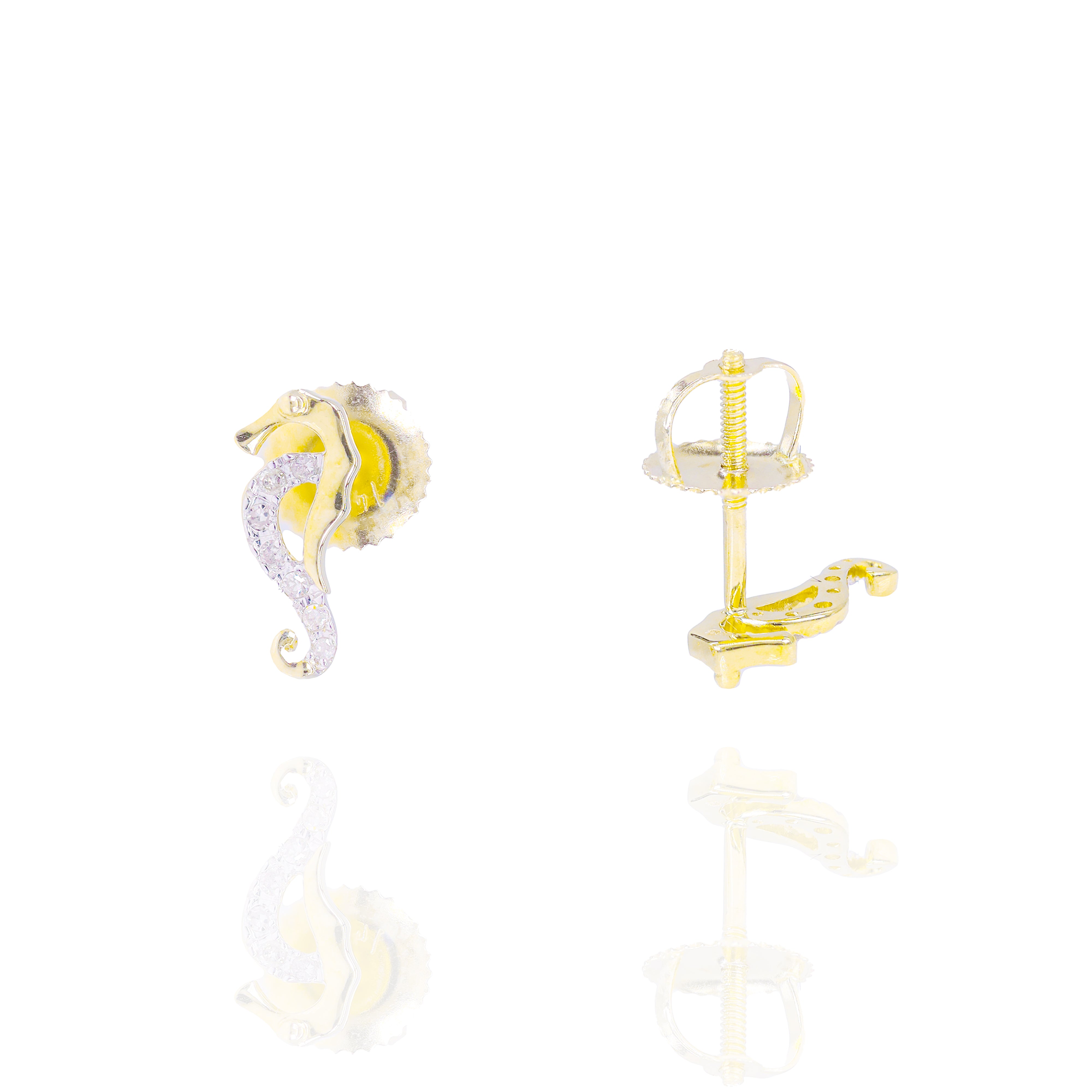 Seahorse Gold & Diamond Earrings