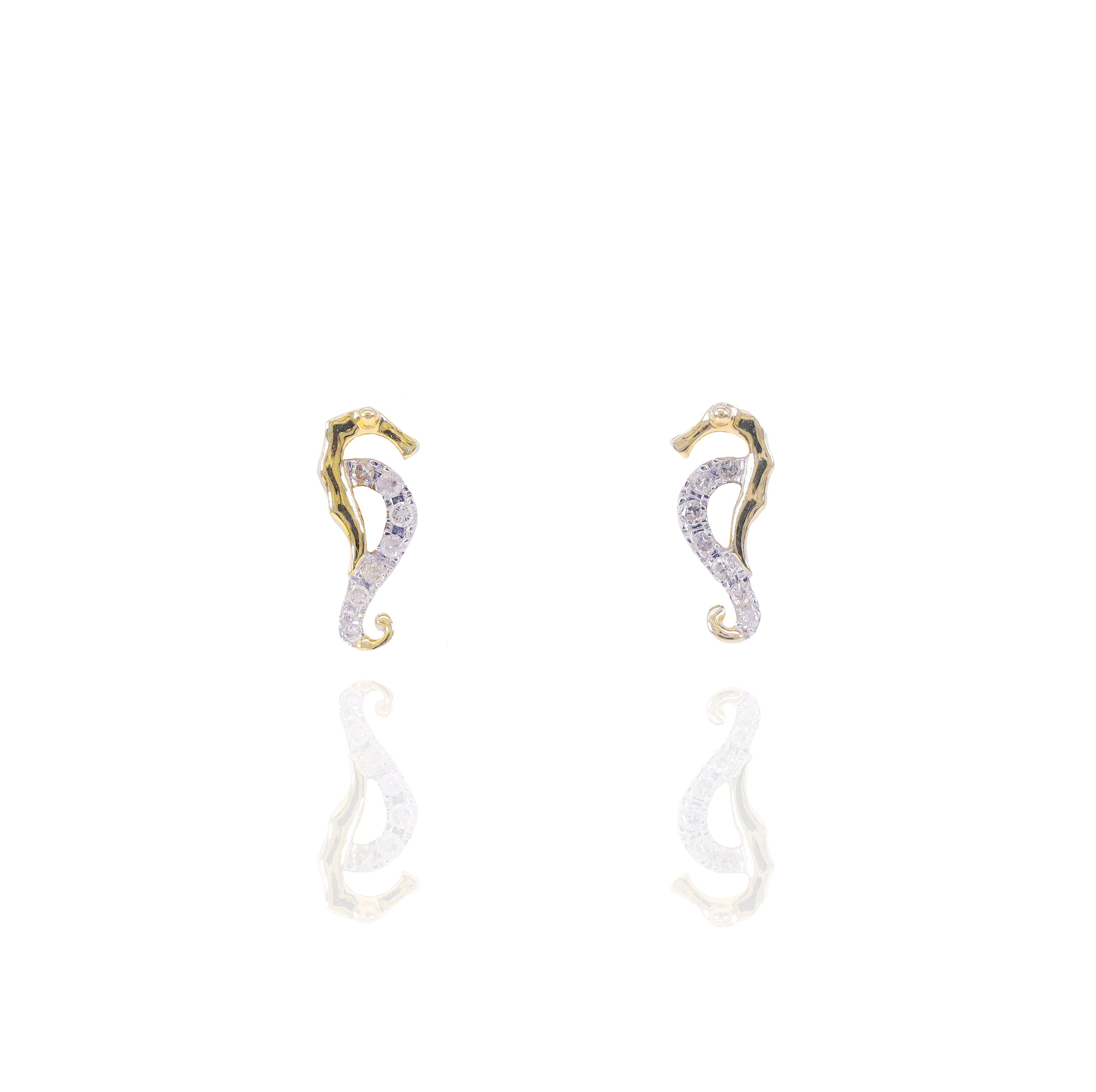 Seahorse Gold & Diamond Earrings