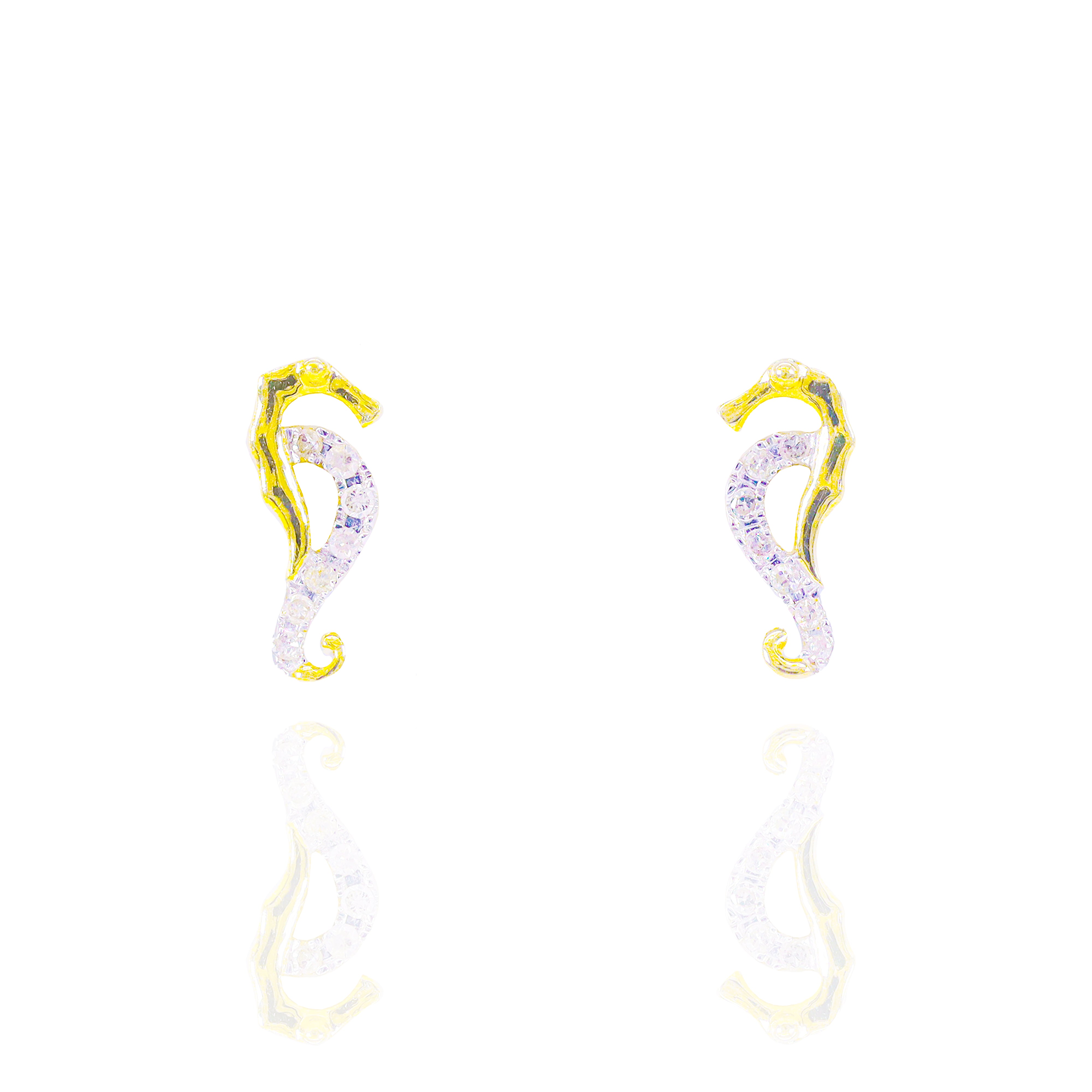 Seahorse Gold & Diamond Earrings