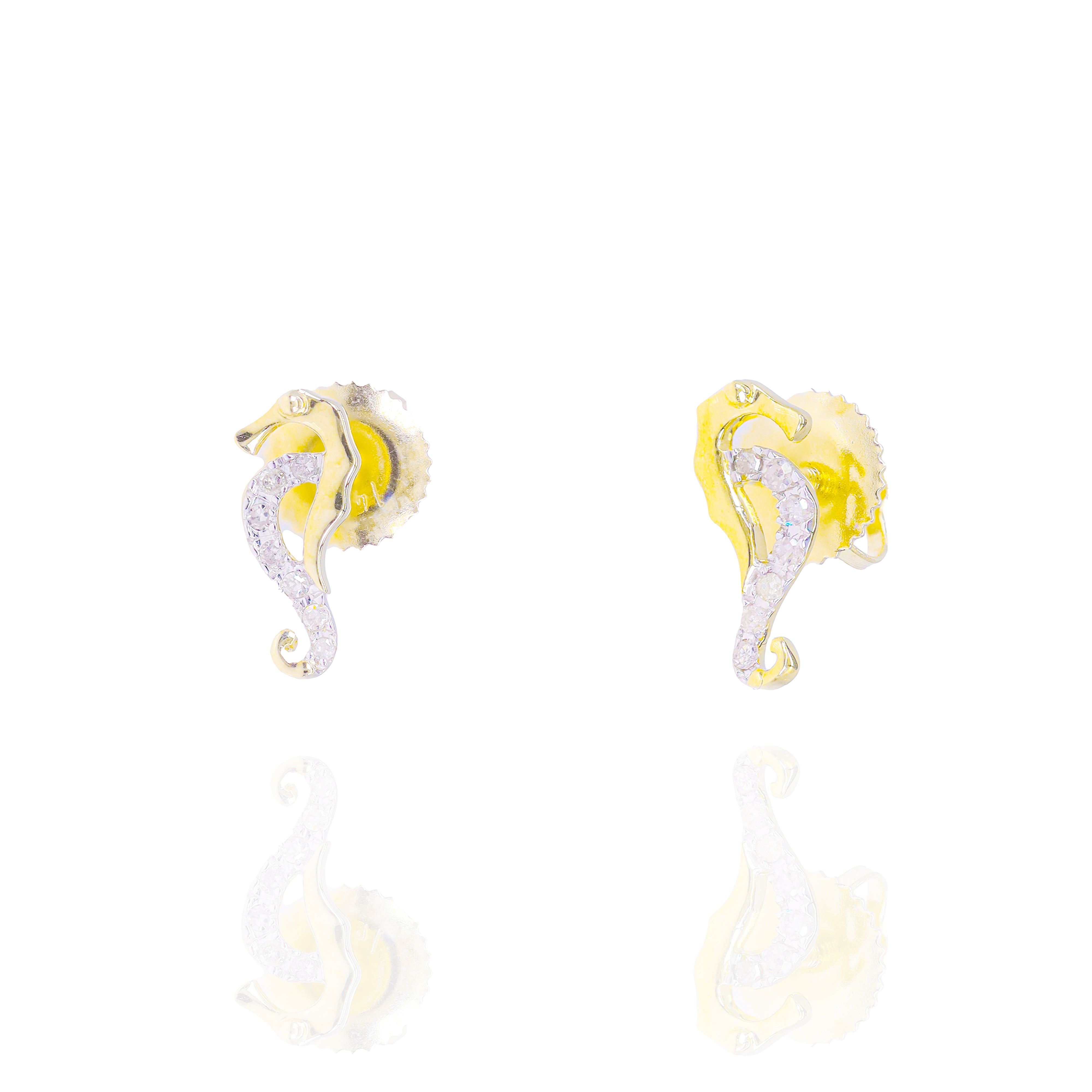 Seahorse Gold & Diamond Earrings