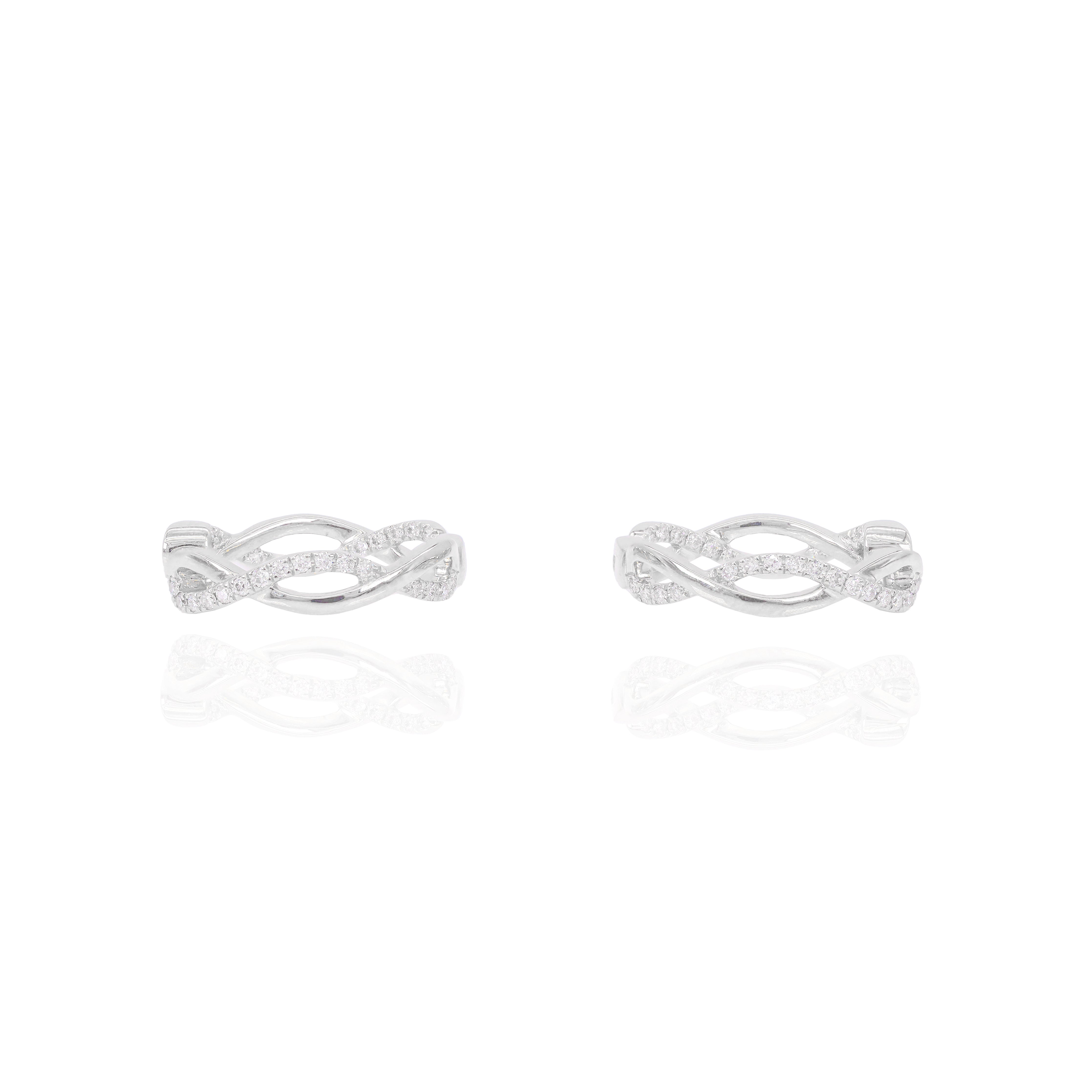 Spiral Hoop Diamond Earrings